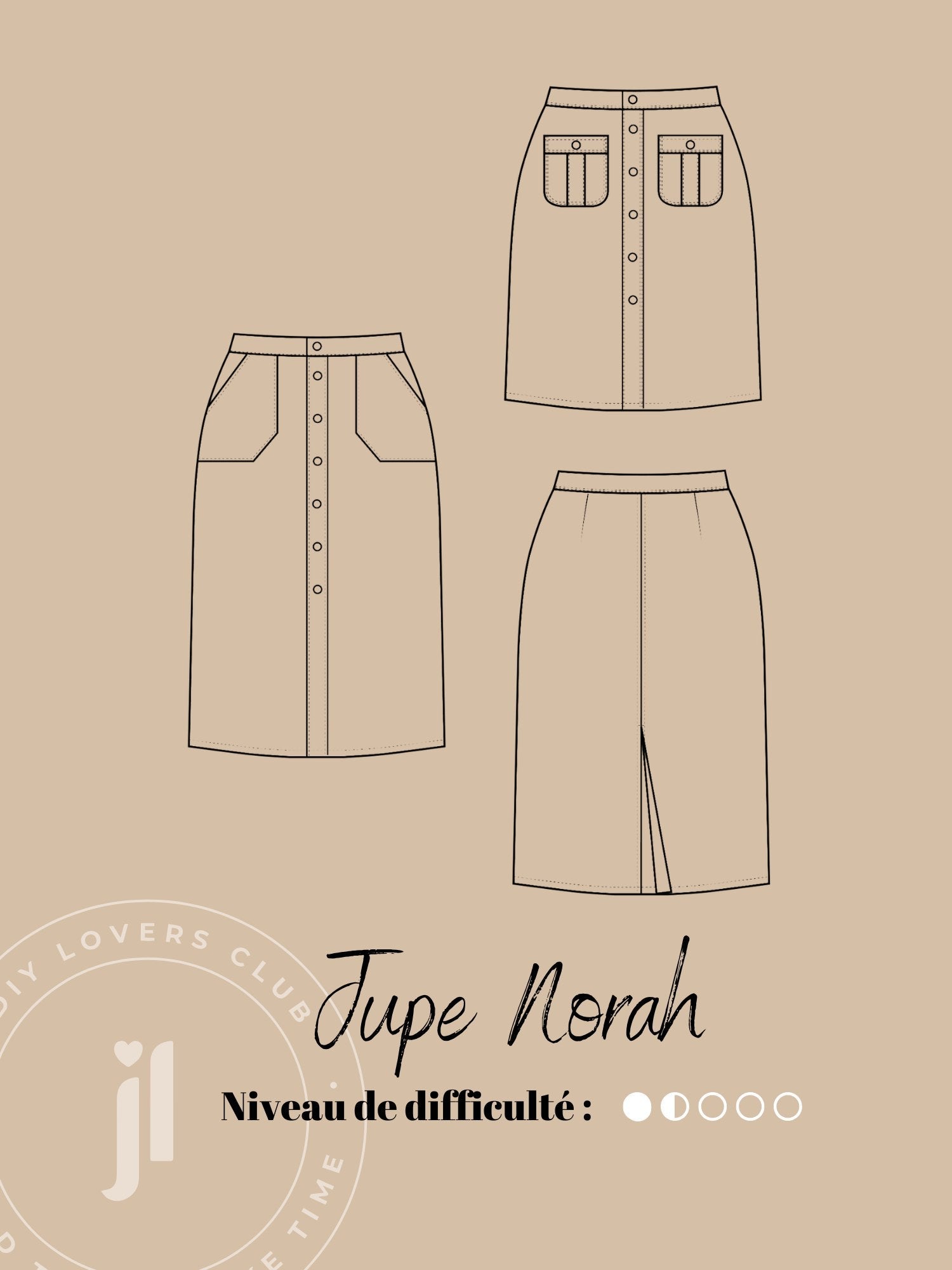 Joli Kit Couture - Jupe Norah denim bleu - Joli Lab