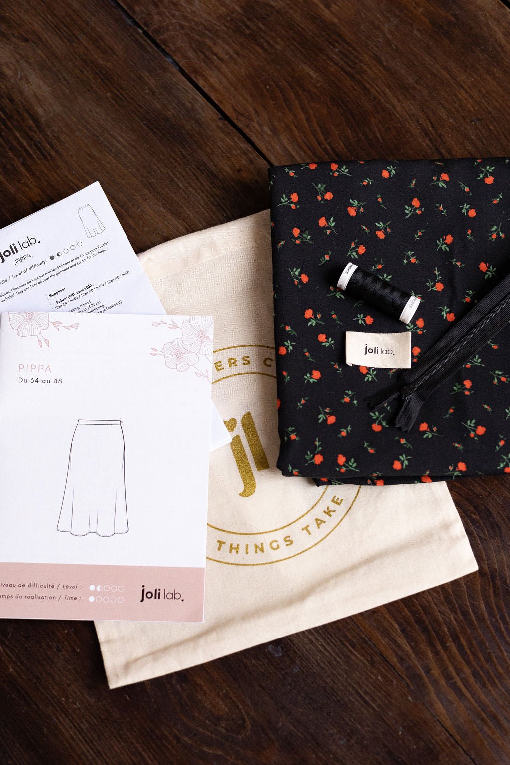 Joli Kit Couture - Jupe Pippa viscose imprimé floral - Joli Lab