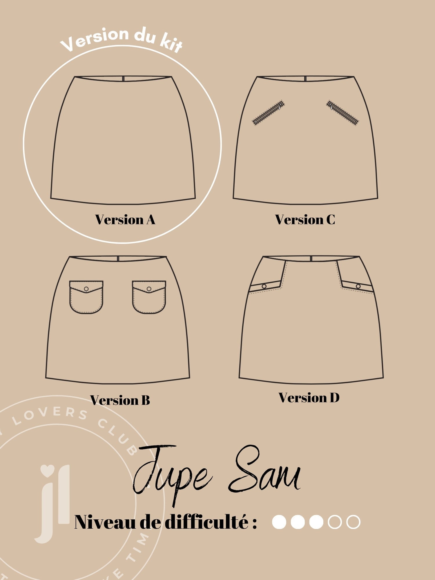 Joli Kit Couture - Jupe Sam chambray matelassé - Joli Lab