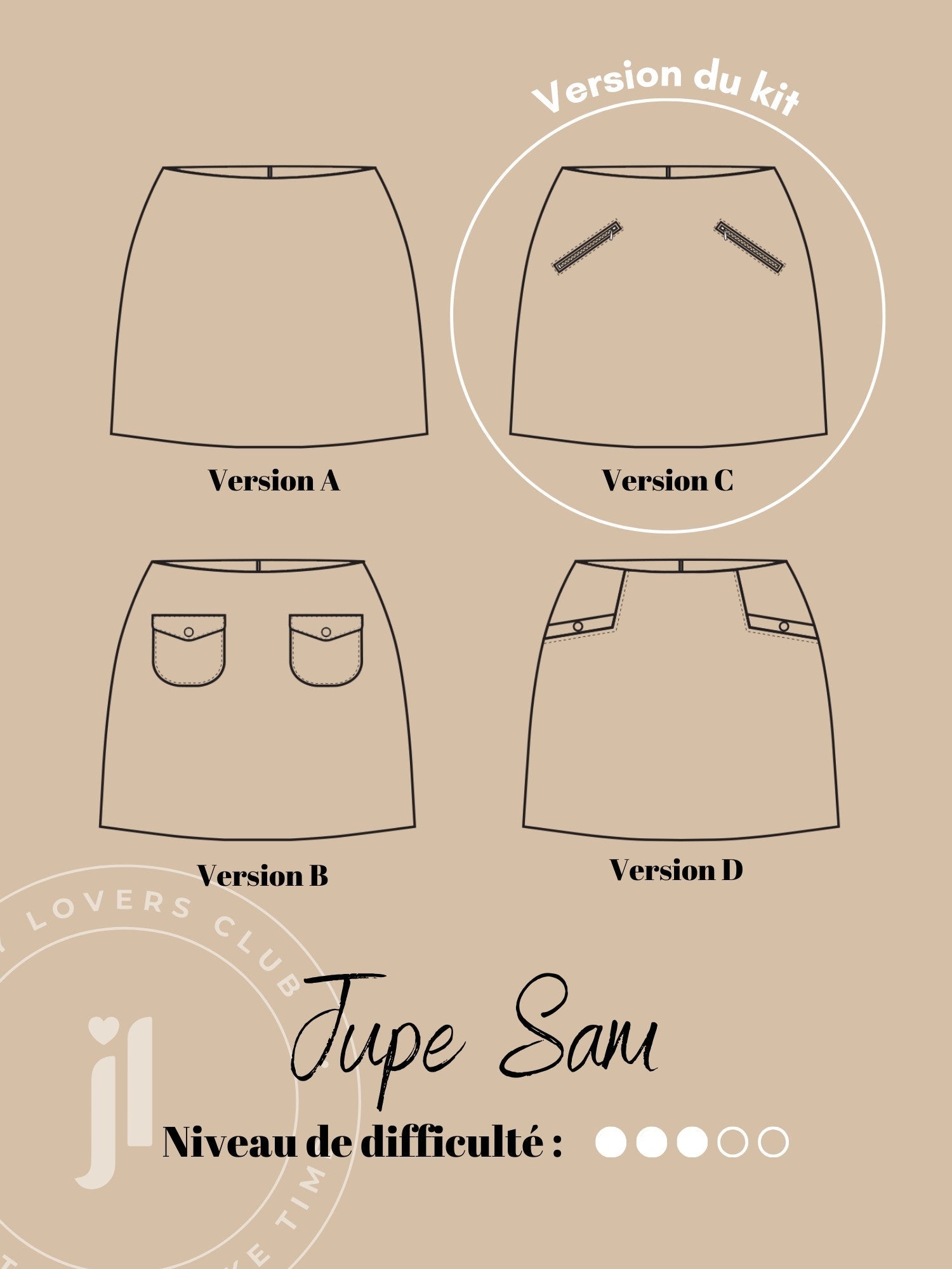 Joli Kit Couture - Jupe Sam denim gris foncé - Joli Lab