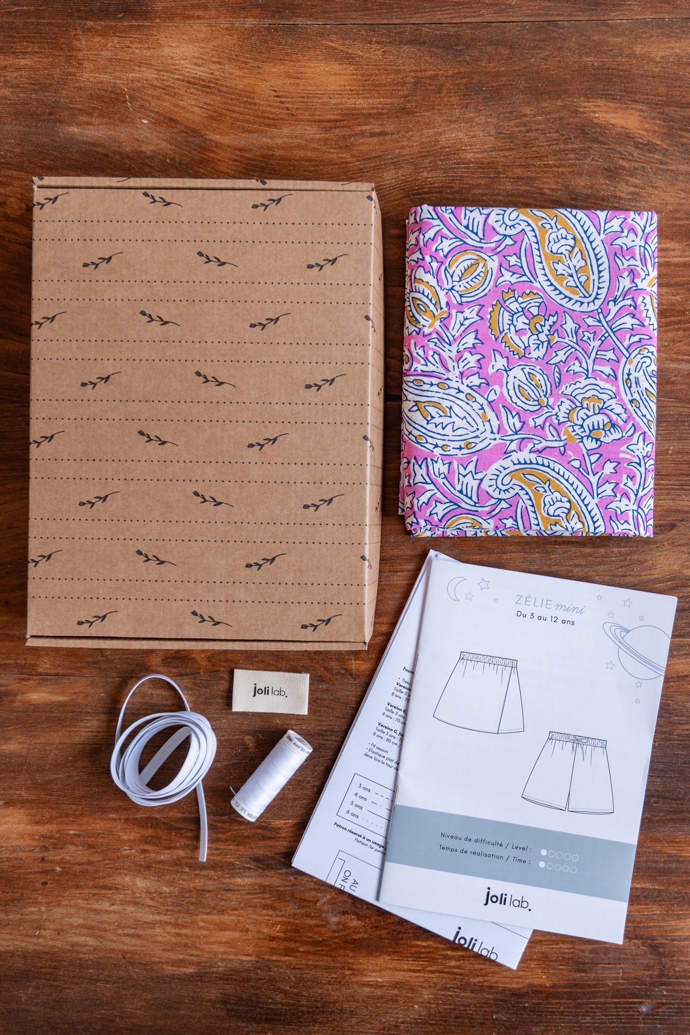 Joli Kit Couture - Jupe-short Zélie mini coton indien - Joli Lab