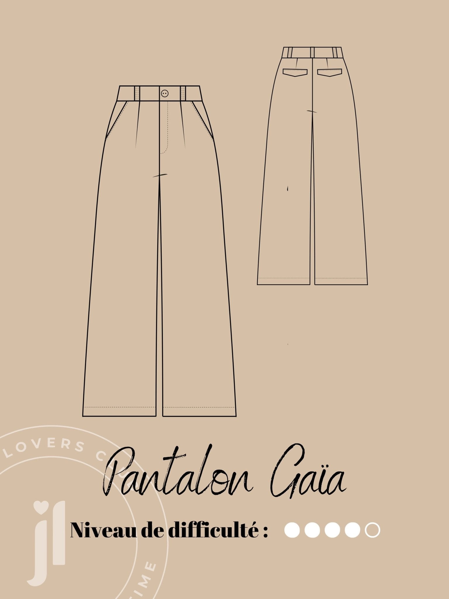 Joli Kit Couture - Pantalon Gaïa beige - Joli Lab