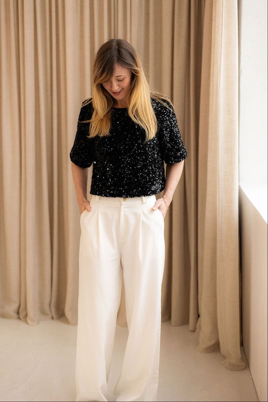 Joli Kit Couture - Pantalon Gaïa twill blanc cassé - Joli Lab