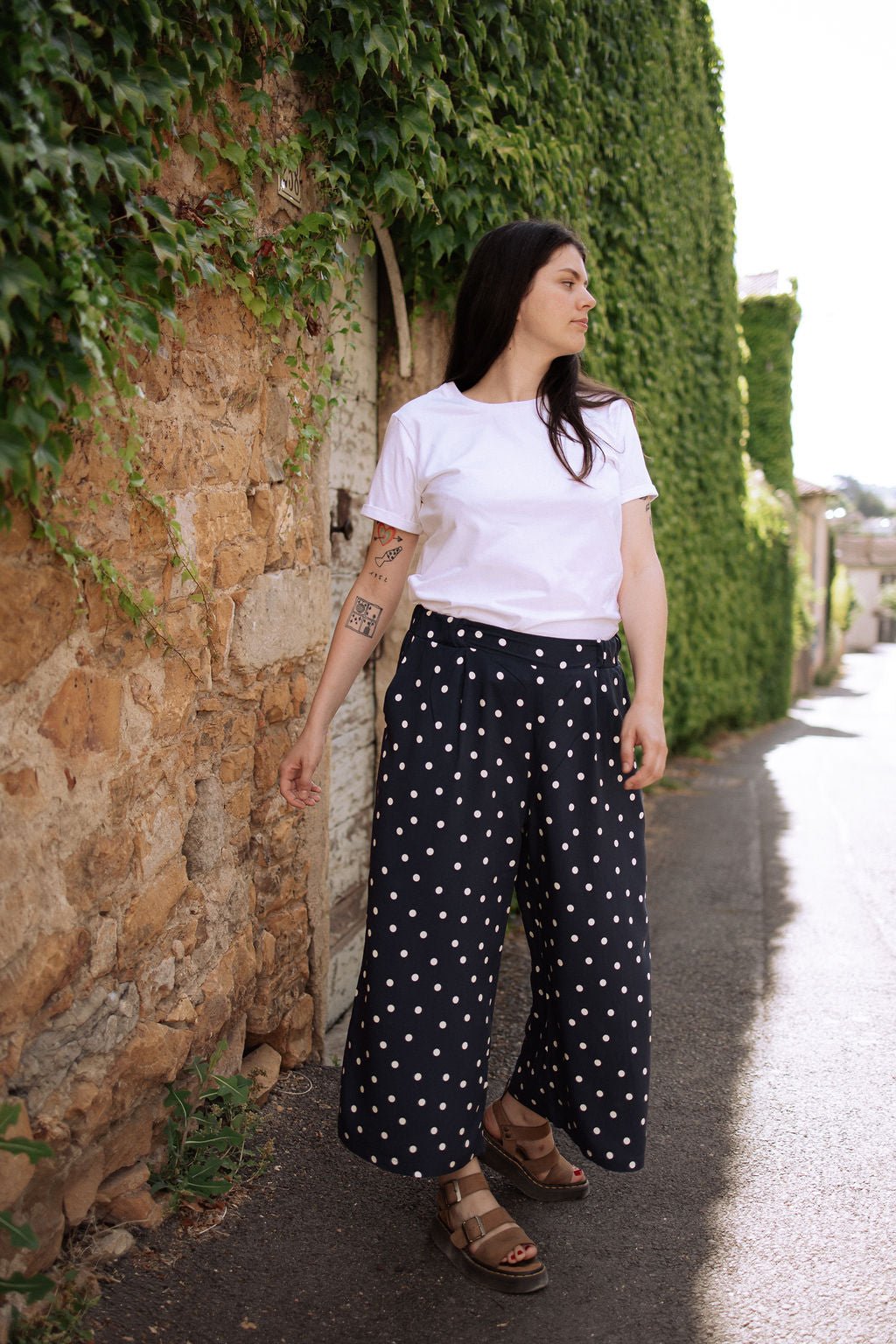 Joli Kit Couture - Pantalon Lison à pois coloris marine - Joli Lab