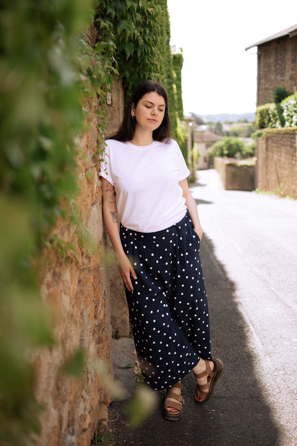 Joli Kit Couture - Pantalon Lison à pois coloris marine - Joli Lab