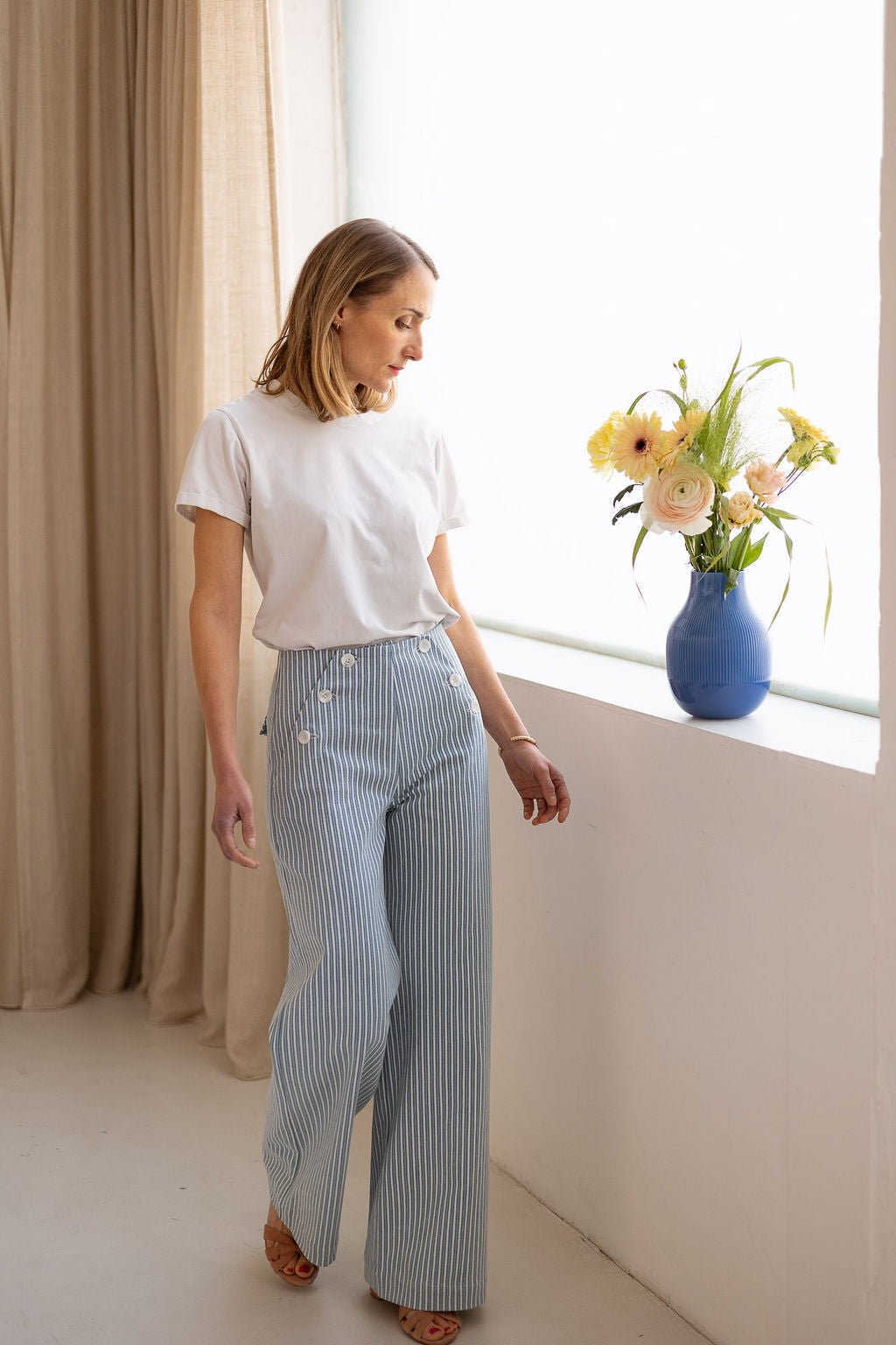 Joli Kit Couture - Pantalon Noé denim rayé - Joli Lab