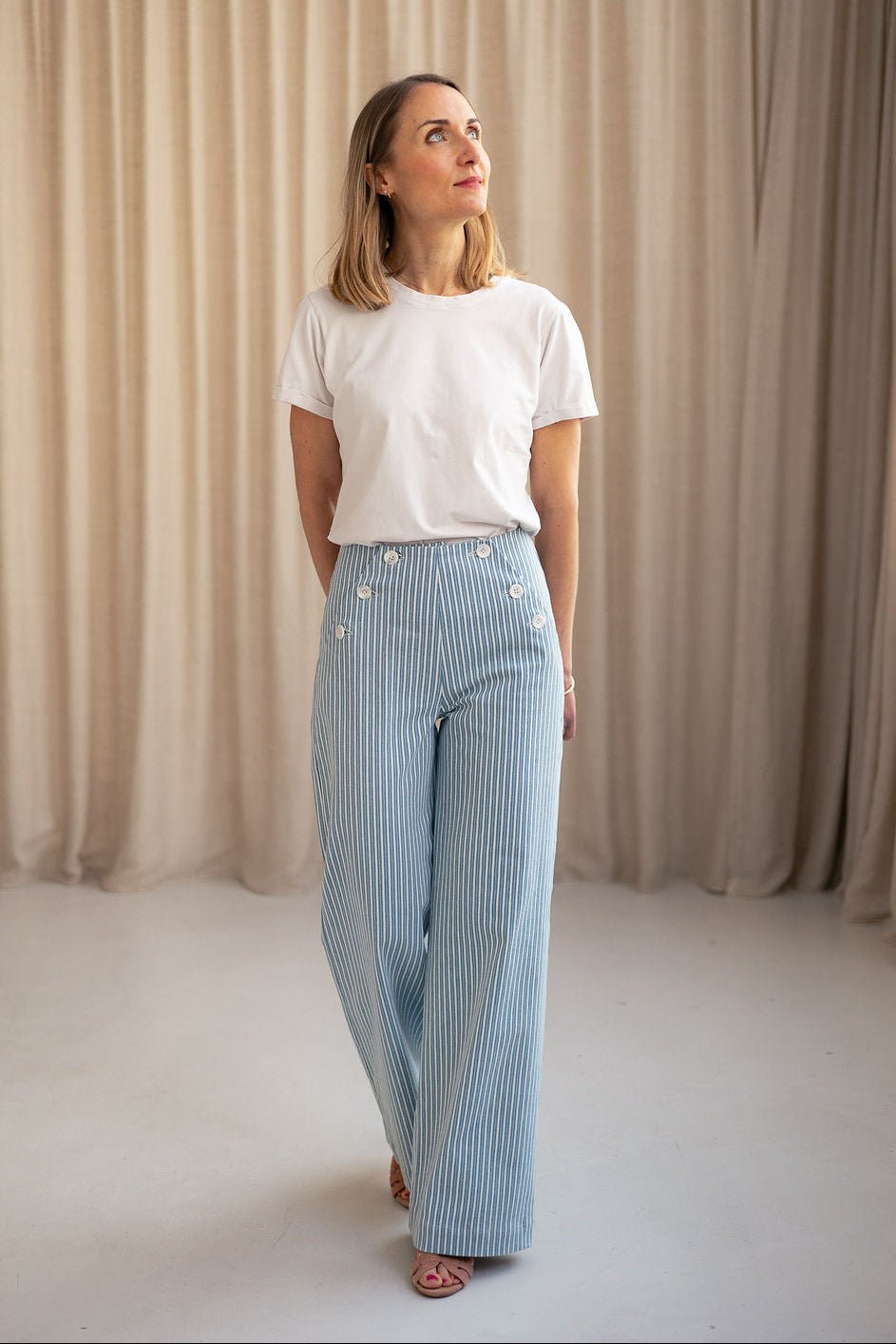 Joli Kit Couture - Pantalon Noé denim rayé - Joli Lab