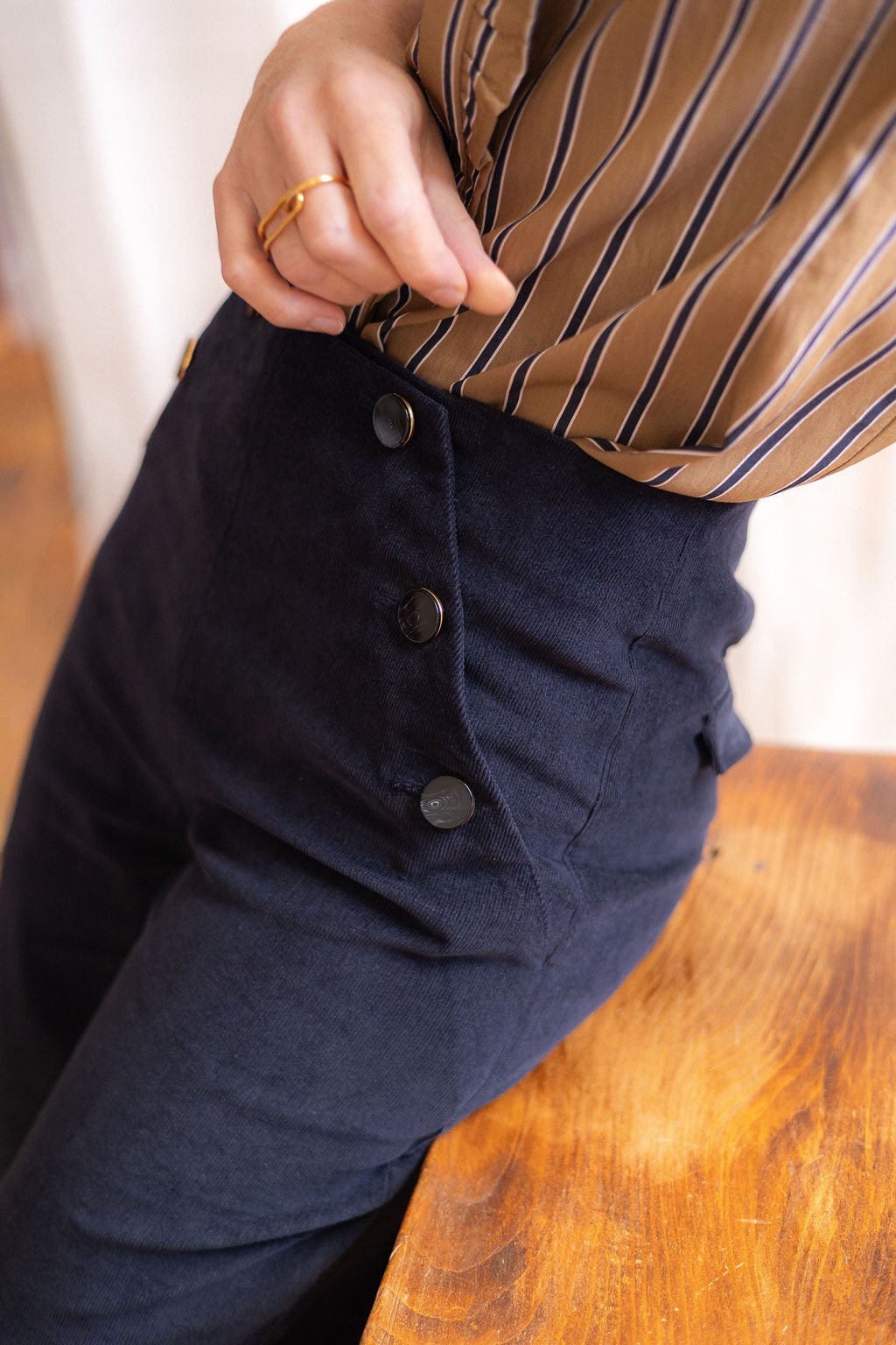 Joli Kit Couture - Pantalon Noé velours marine - Joli Lab