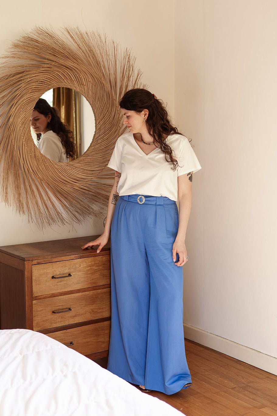 Joli Kit Couture - Pantalon Rafaël lin/viscose bleu - Joli Lab