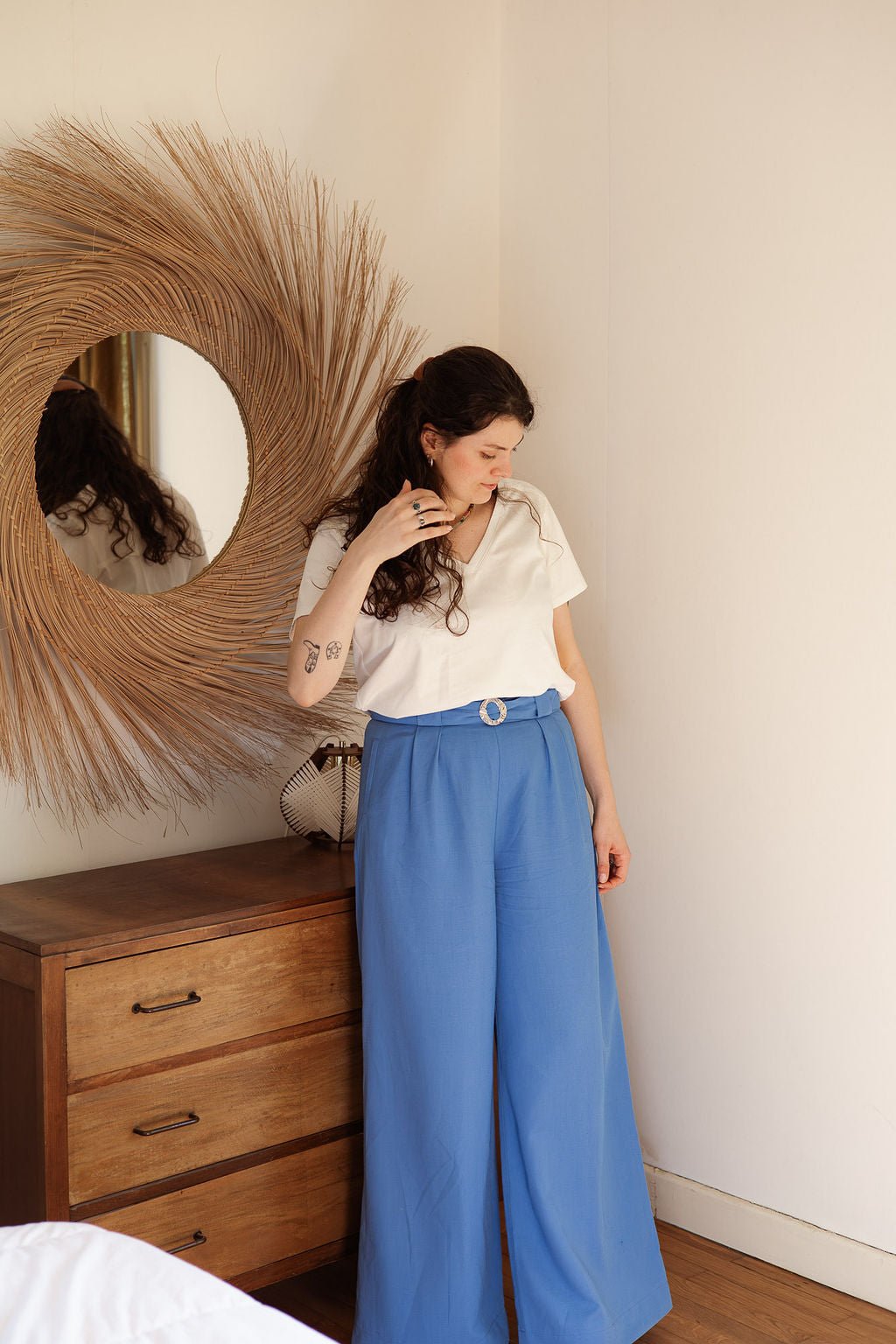 Joli Kit Couture - Pantalon Rafaël lin/viscose bleu - Joli Lab