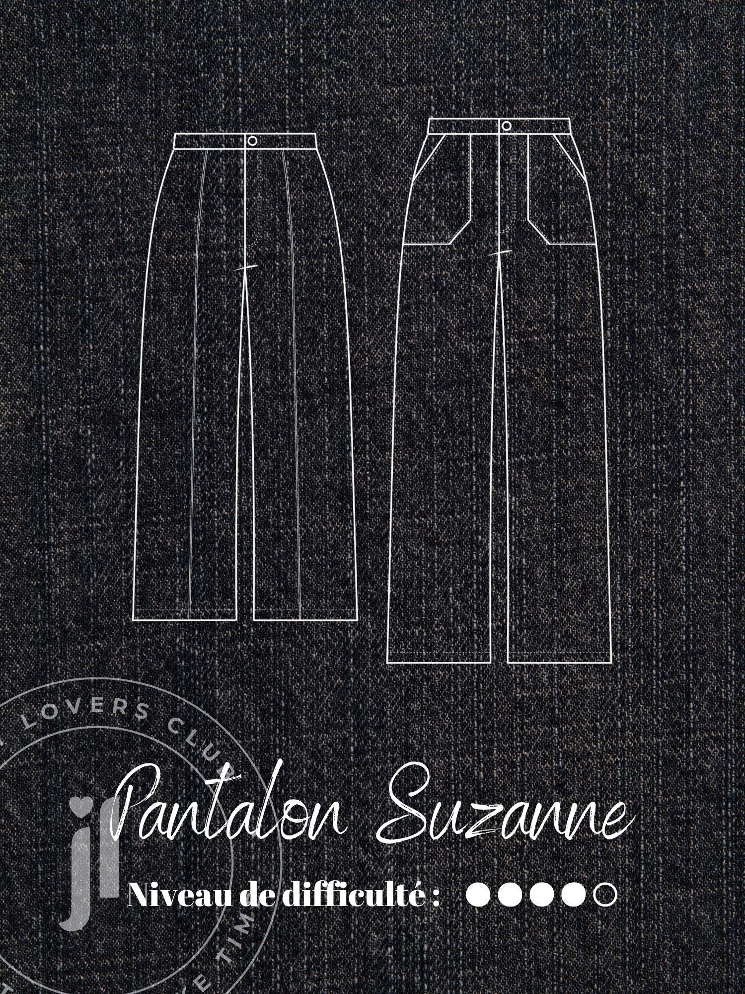 Joli Kit Couture - Pantalon Suzanne denim gris foncé - Joli Lab