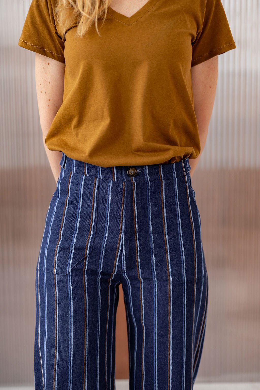 Joli Kit Couture - Pantalon Suzanne denim rayé - Joli Lab