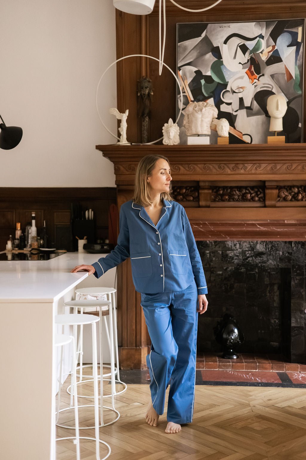 Joli Kit Couture - pyjama Darcy bleu vintage - Joli Lab