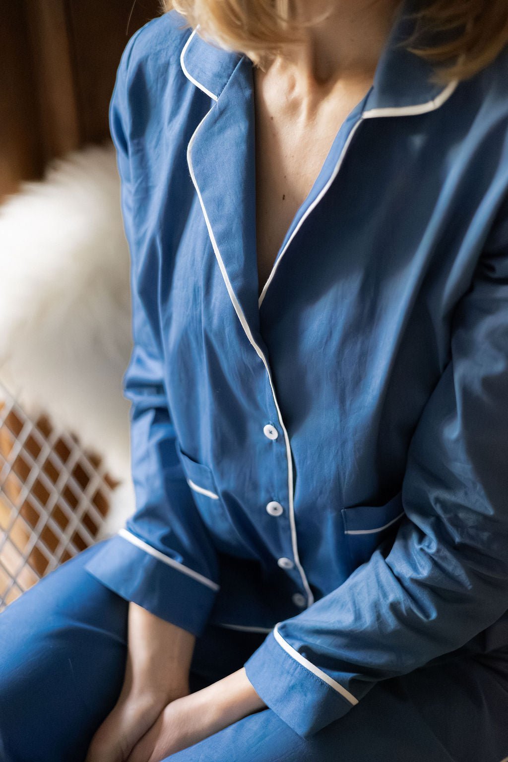 Joli Kit Couture - pyjama Darcy bleu vintage - Joli Lab