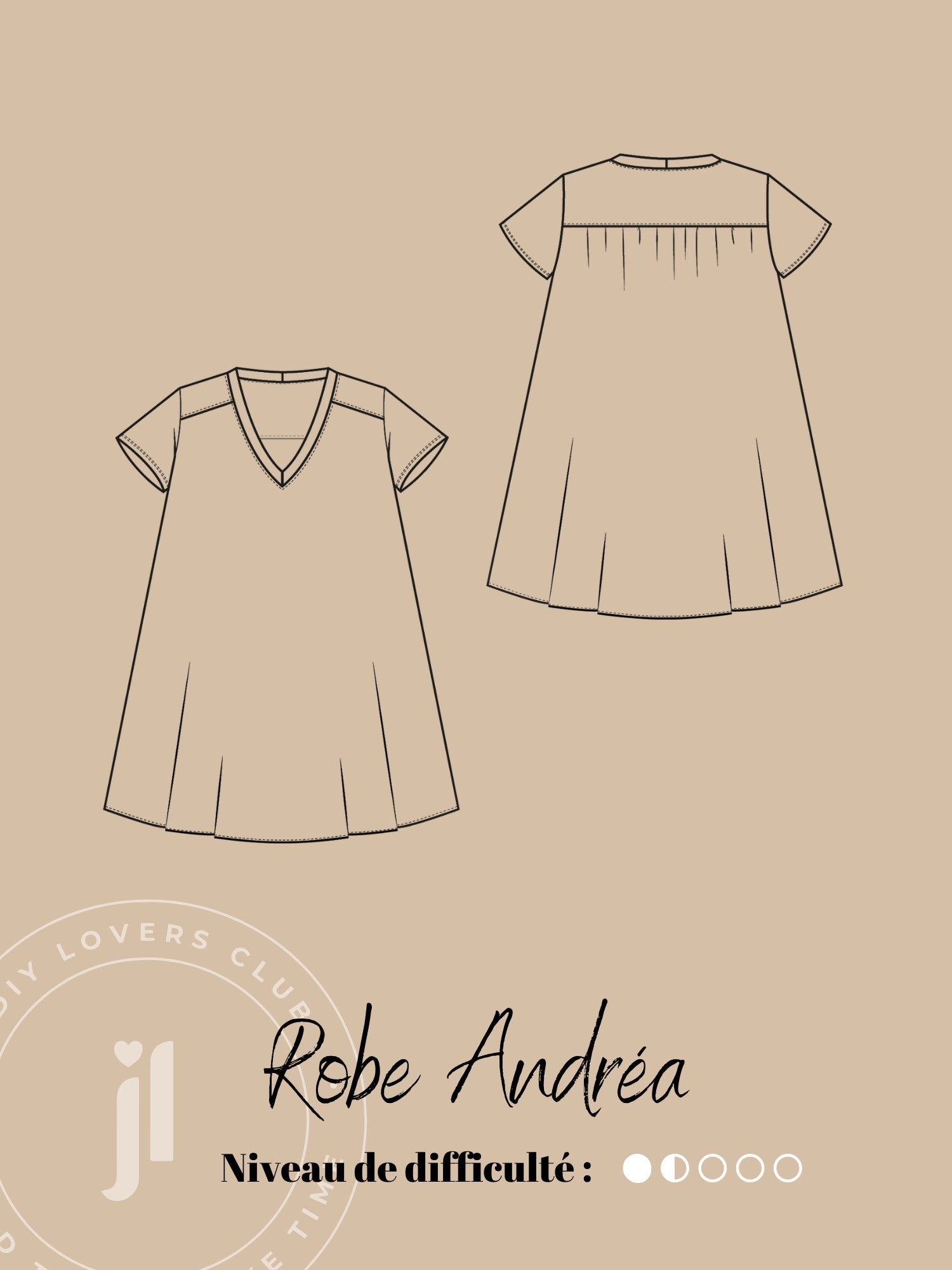 Joli Kit Couture - Robe Andréa bronze - Joli Lab