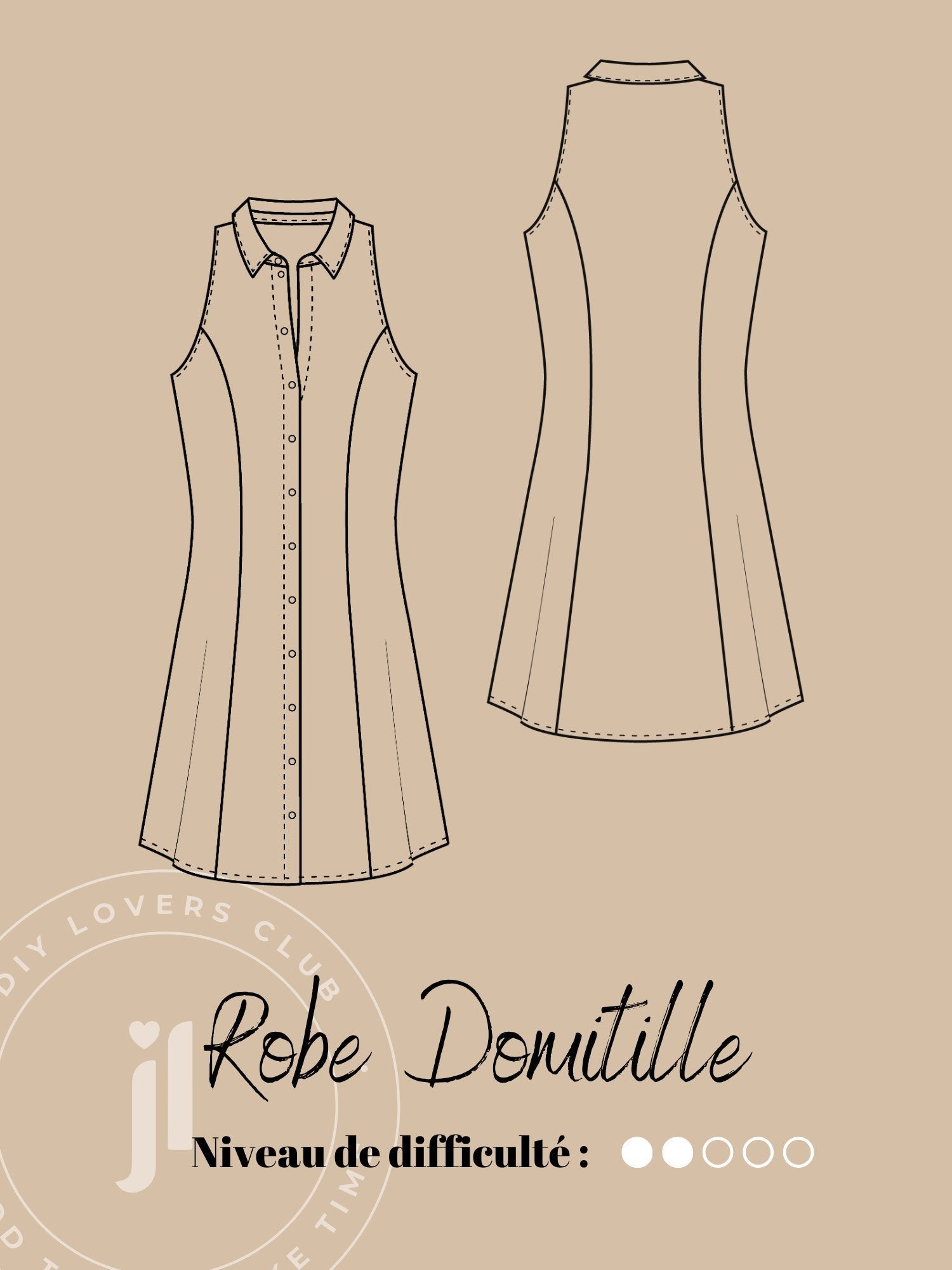 Joli Kit Couture - Robe Domitille chocolat - Joli Lab
