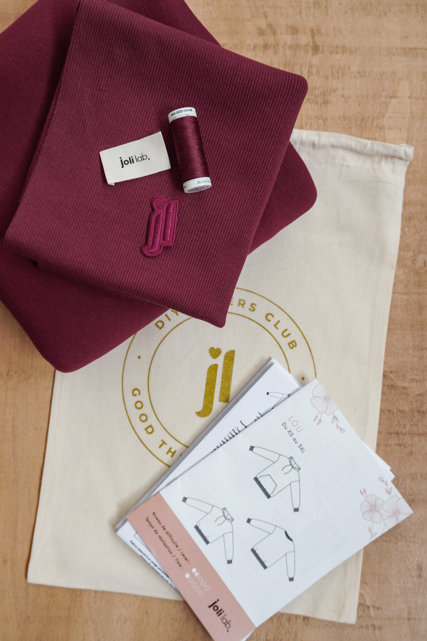 Joli Kit Couture - Sweat Lou bordeaux - Joli Lab
