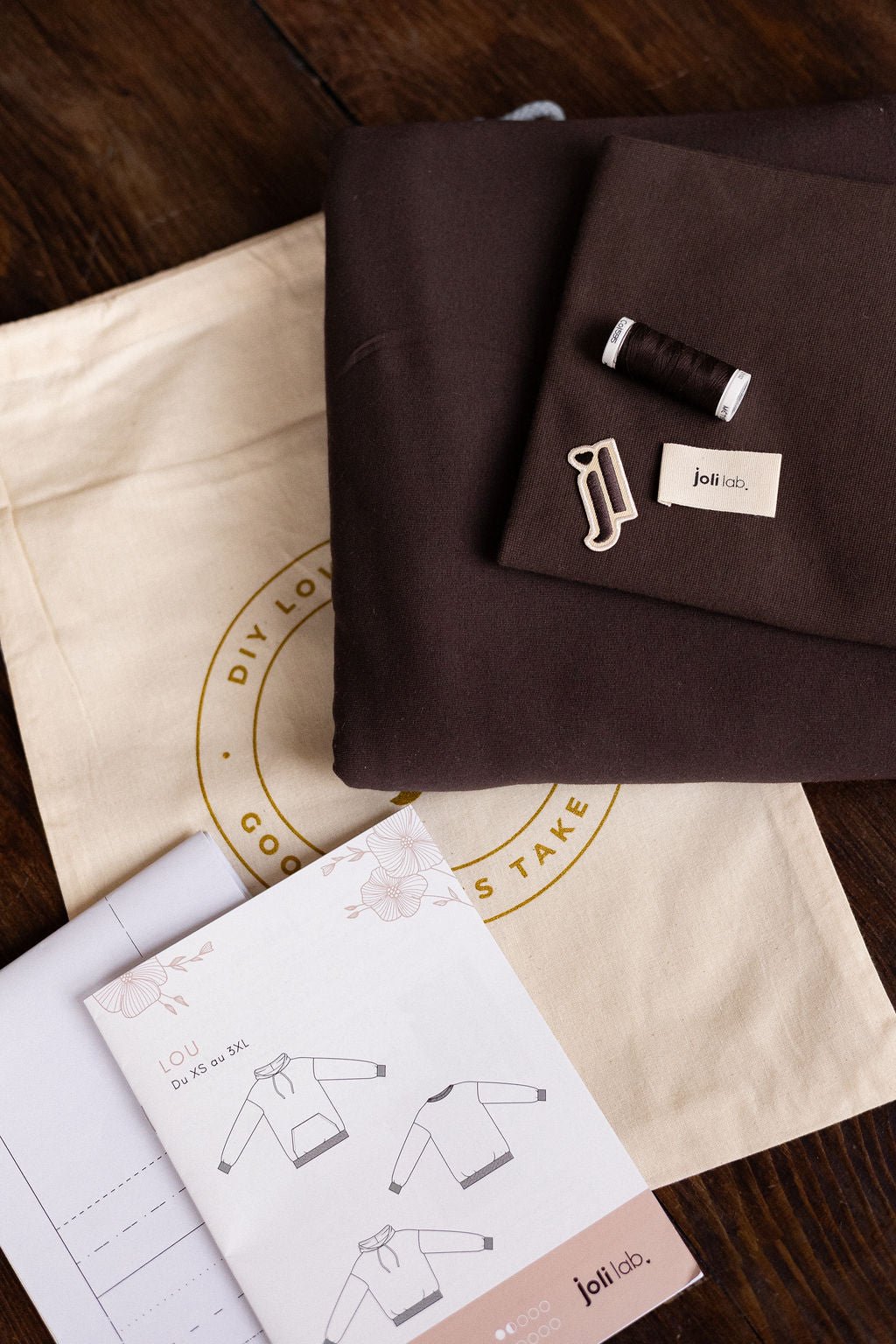 Joli Kit Couture - Sweat Lou chocolat - Joli Lab