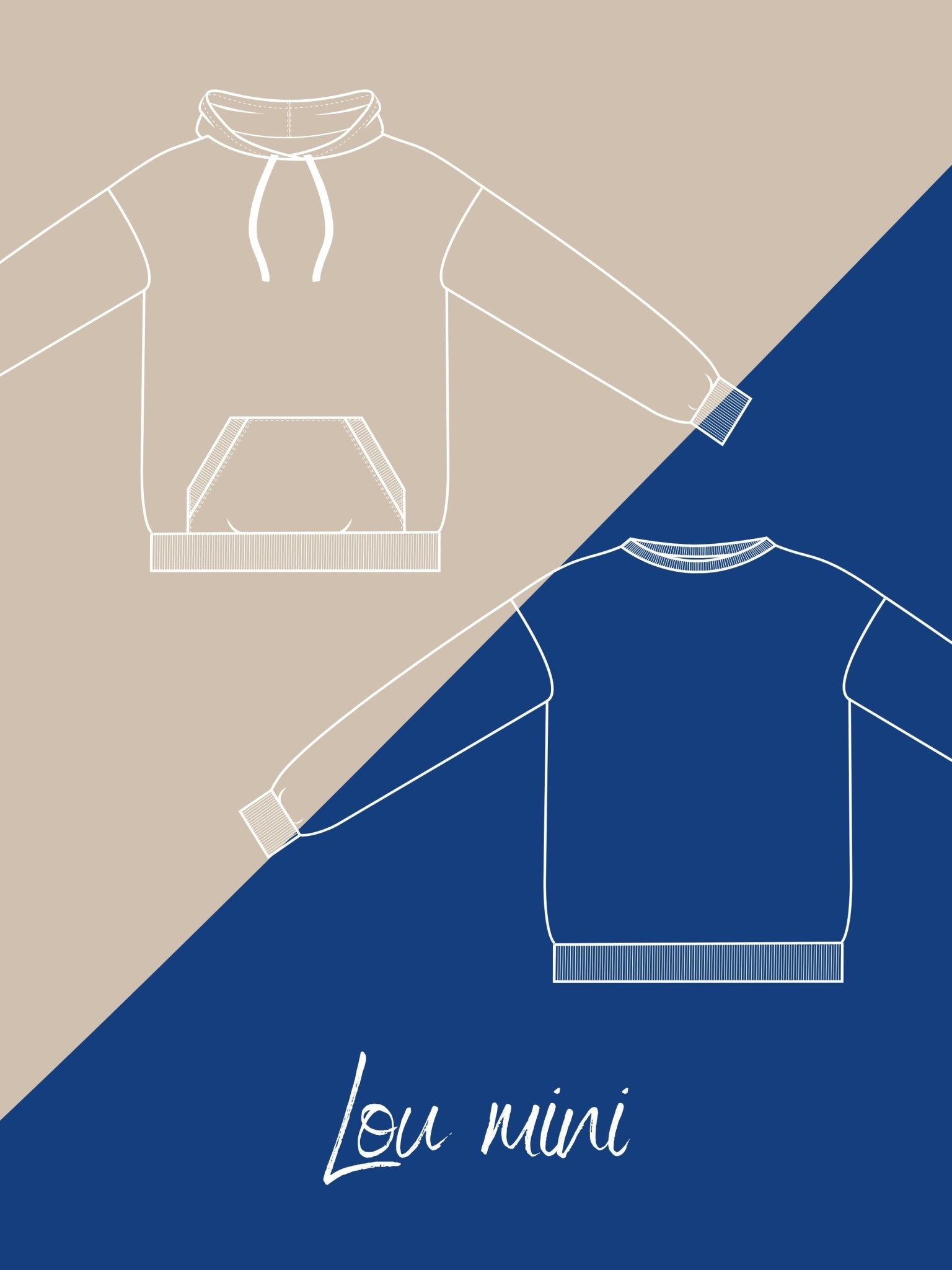 Joli Kit Couture - Sweat Lou mini beige/bleu - Joli Lab