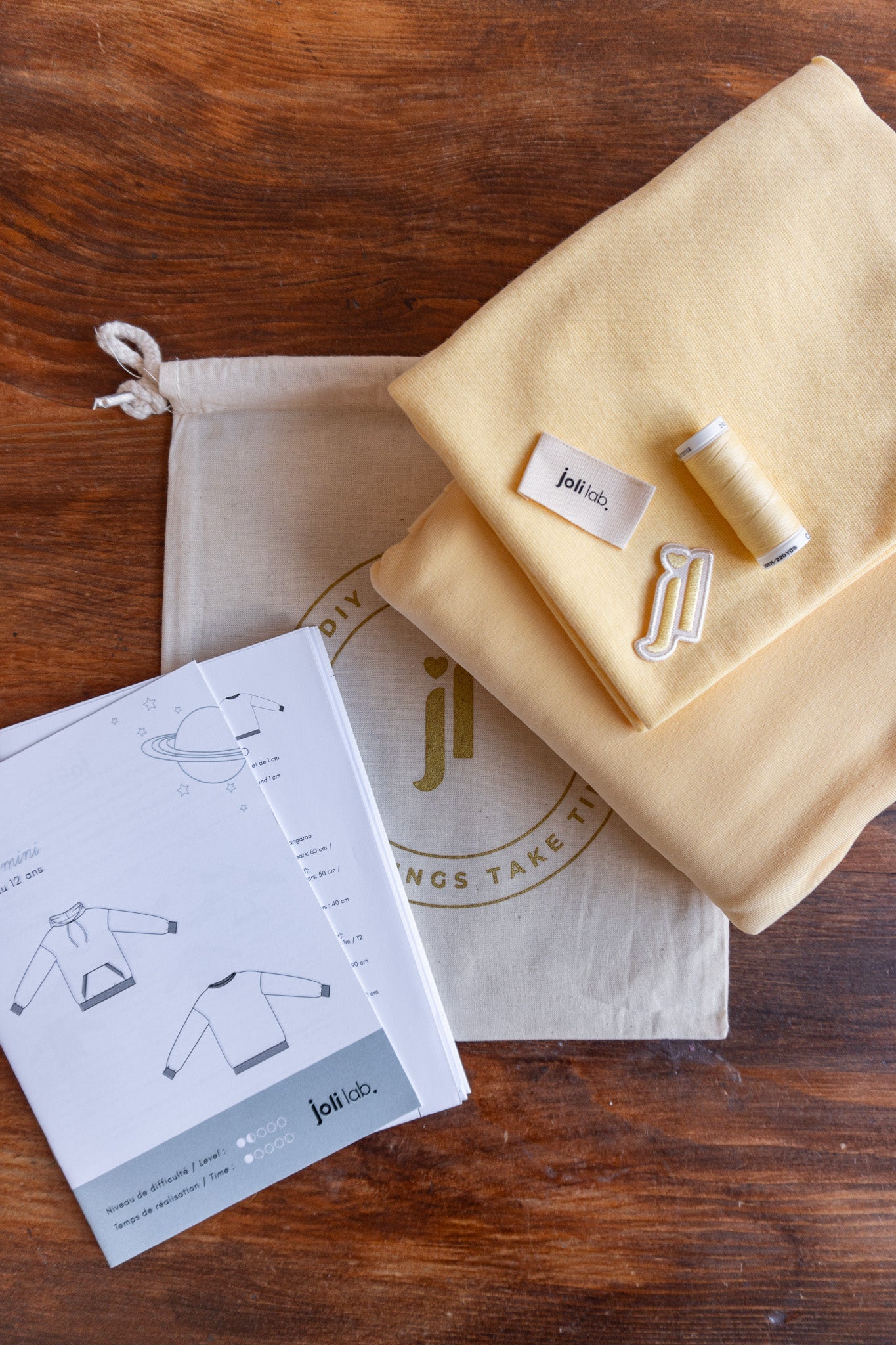 Joli Kit Couture - Sweat Lou mini jaune pâle - Joli Lab