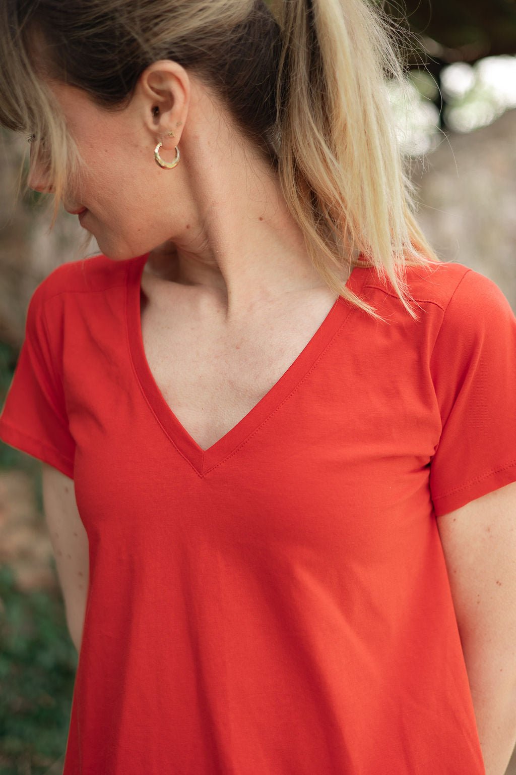 Joli Kit Couture - T-shirt Andréa rouge orangé - Joli Lab