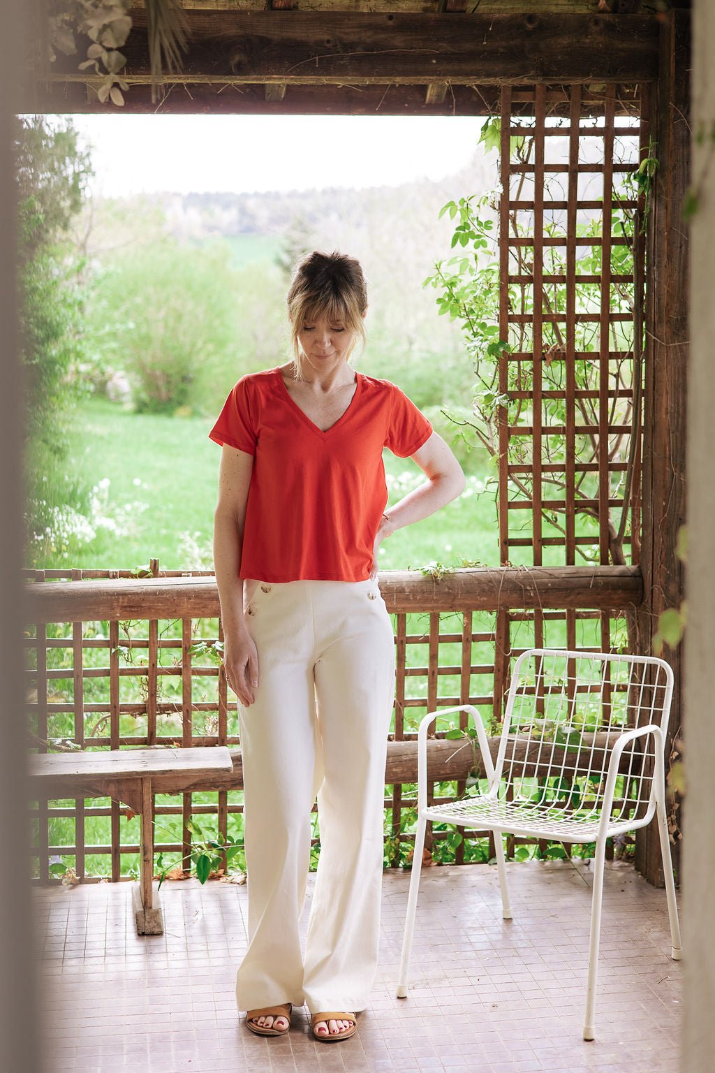 Joli Kit Couture - T-shirt Andréa rouge orangé - Joli Lab