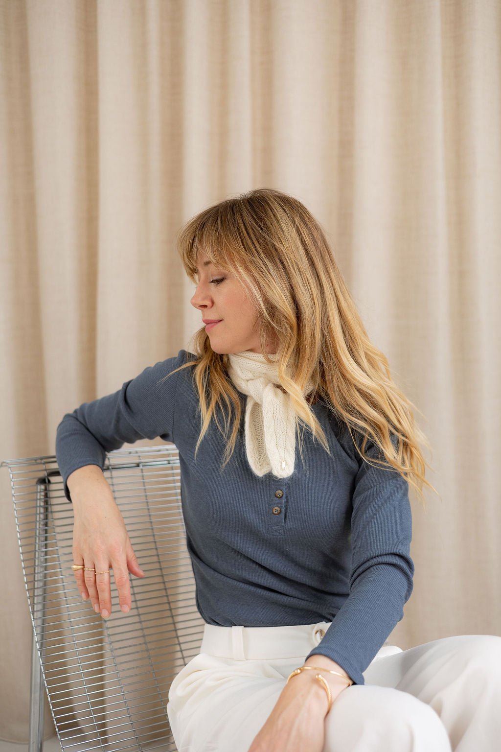 Joli Kit Couture - T-shirt ou gilet Marin bleu chiné - Joli Lab