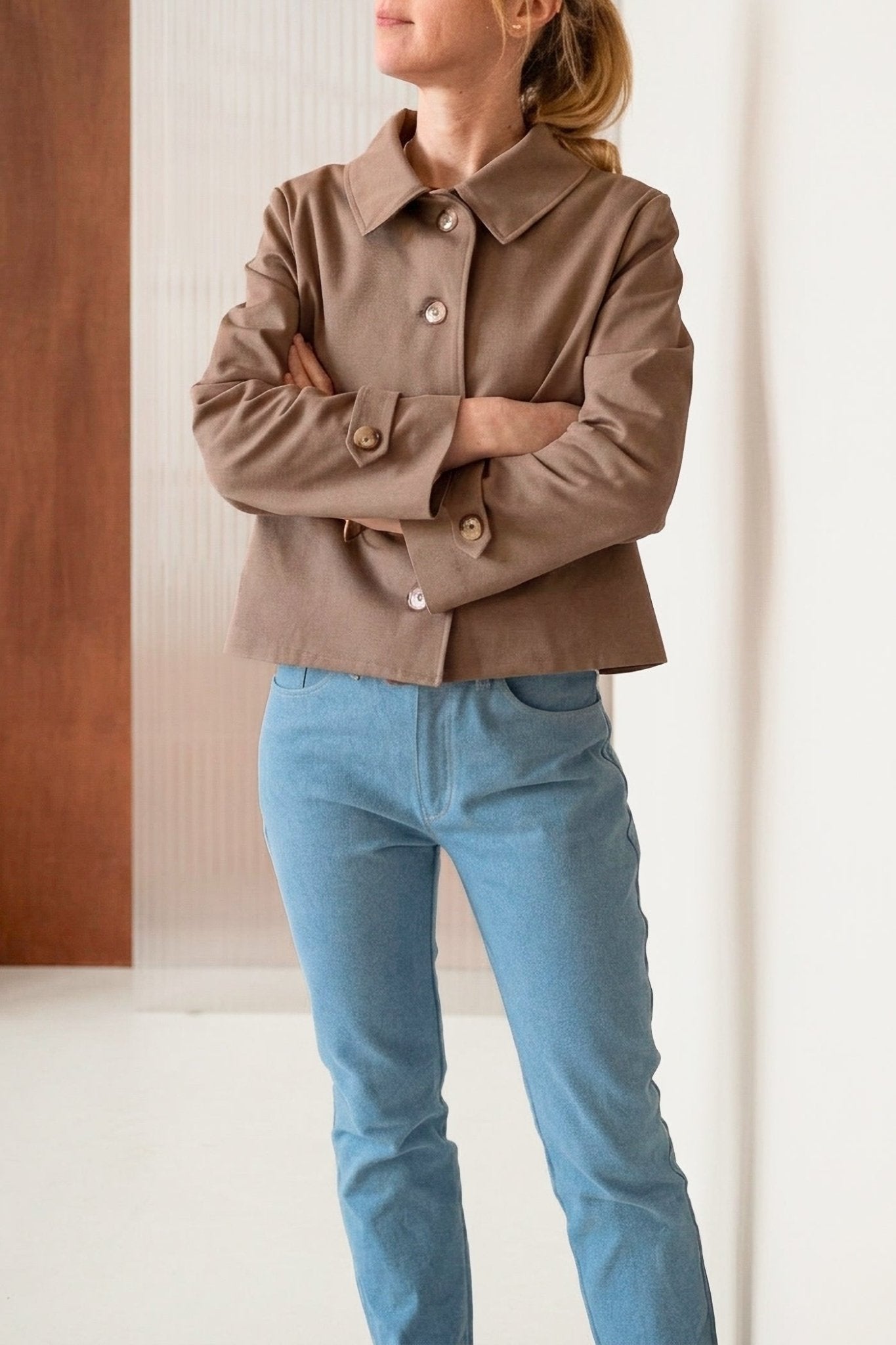 Joli Kit Couture - Trench Simone court marron glacé - Joli Lab