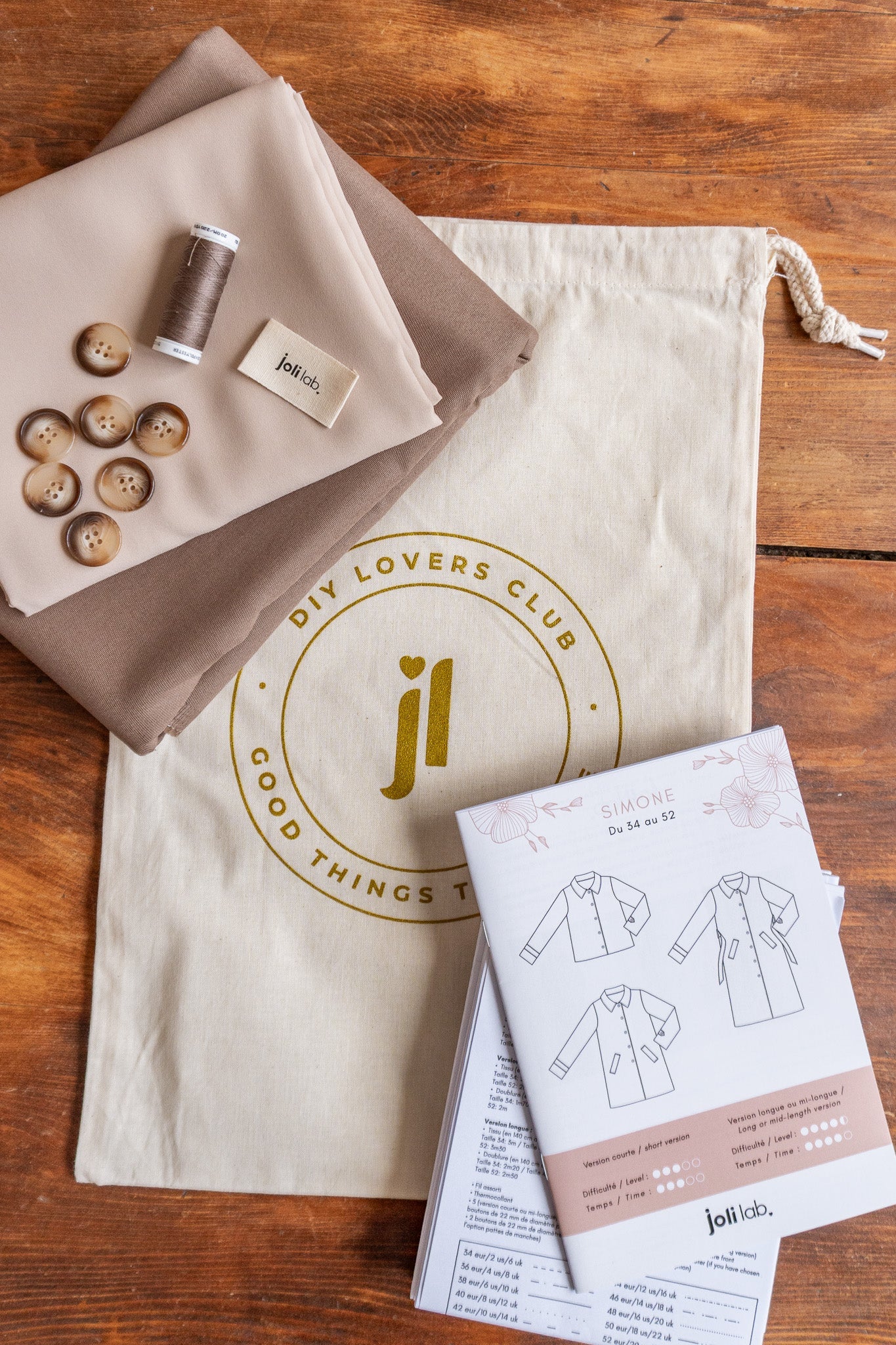 Joli Kit Couture - Trench Simone court marron glacé - Joli Lab