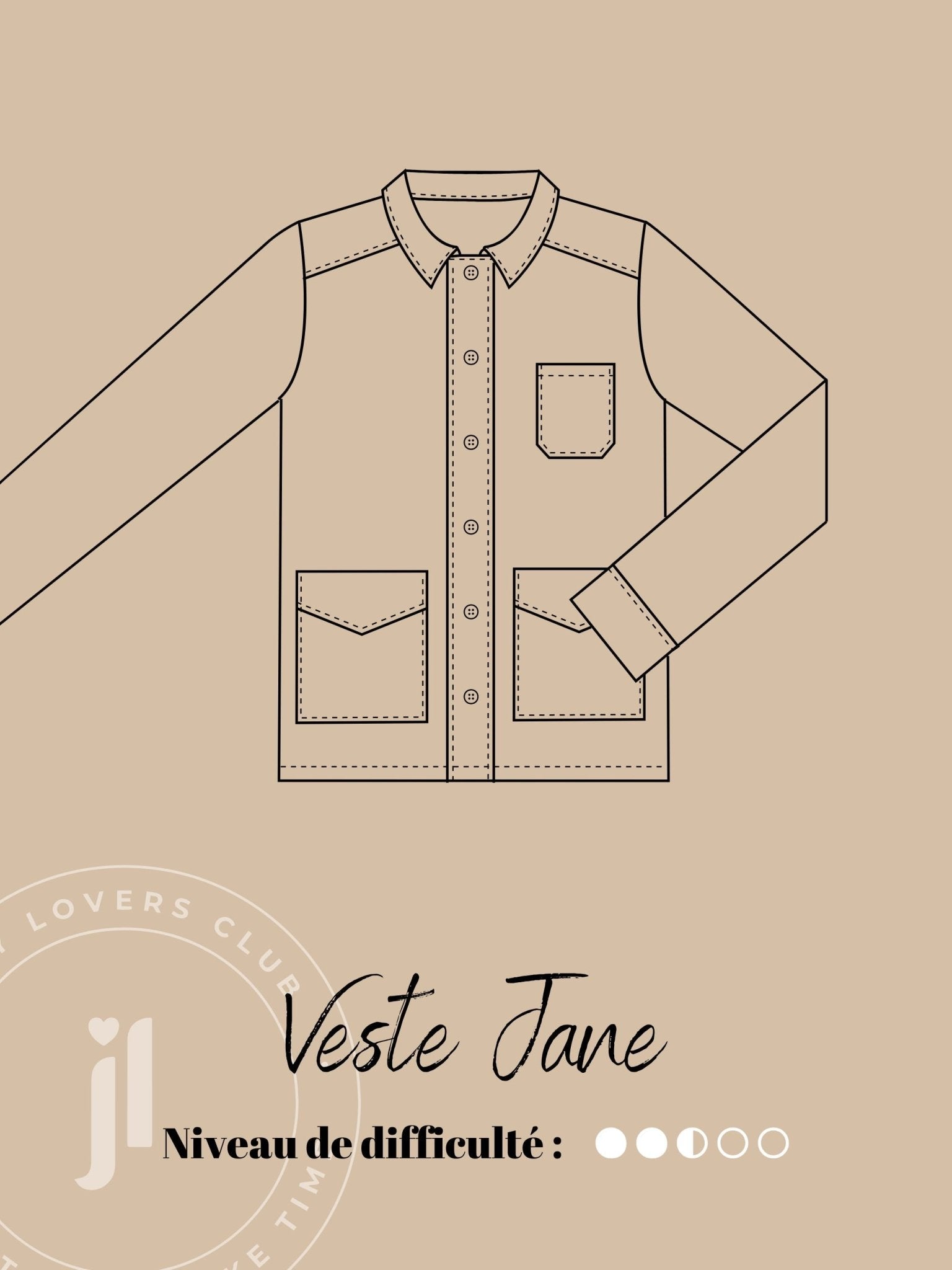 Joli Kit Couture - Veste Jane denim rayé marine - Joli Lab