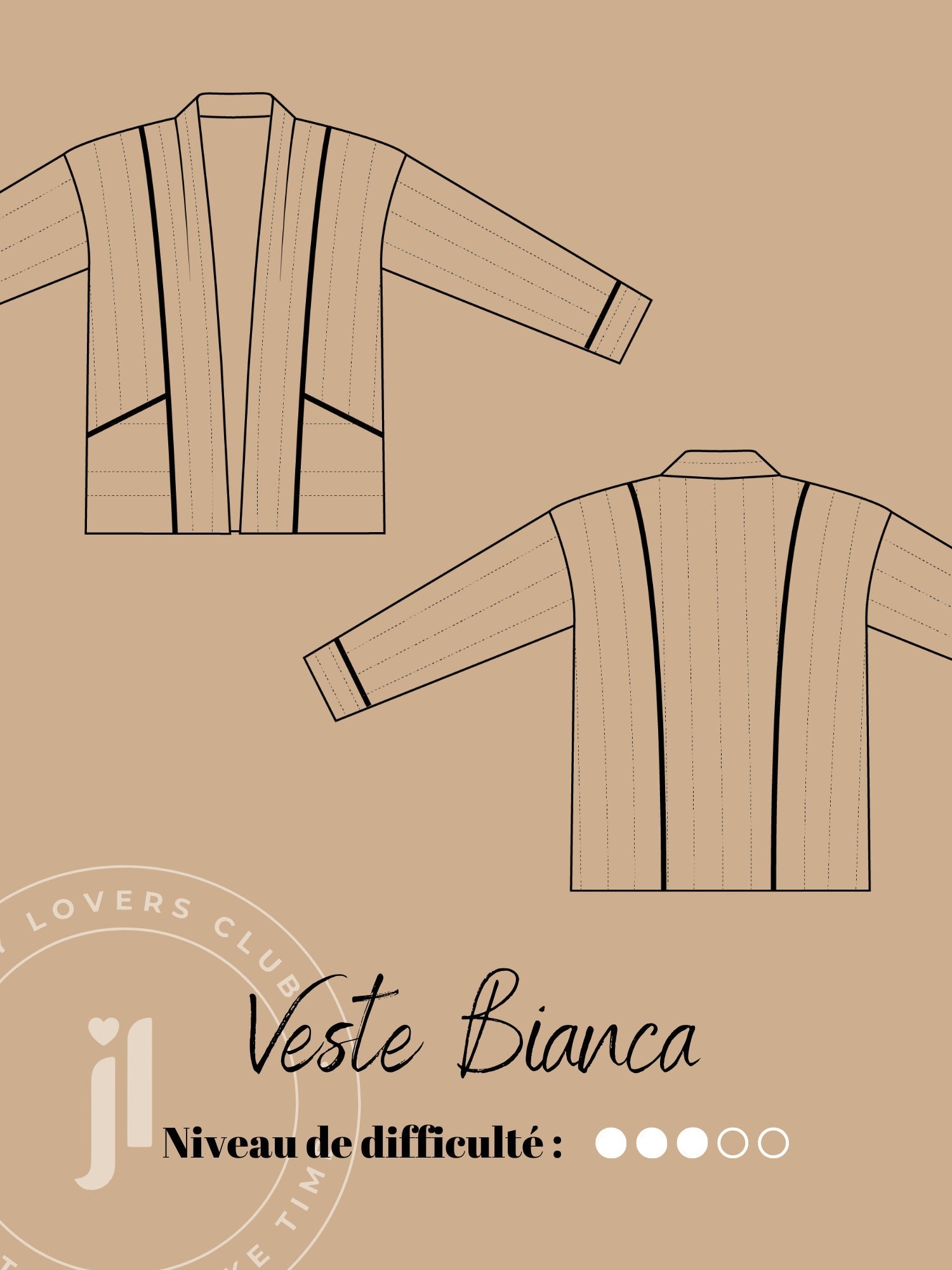 Joli Kit Couture - Veste matelassée Bianca vermillon - Joli Lab