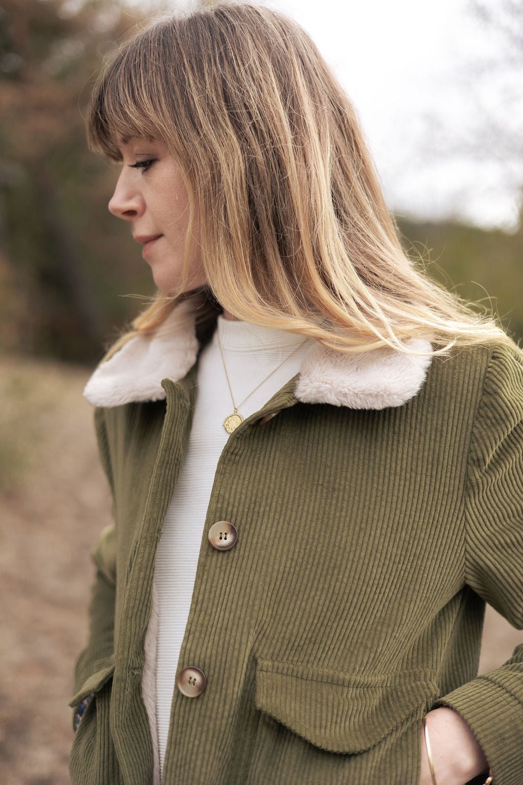 Joli Kit Couture - Veste Sienna velours vert olive - Joli Lab