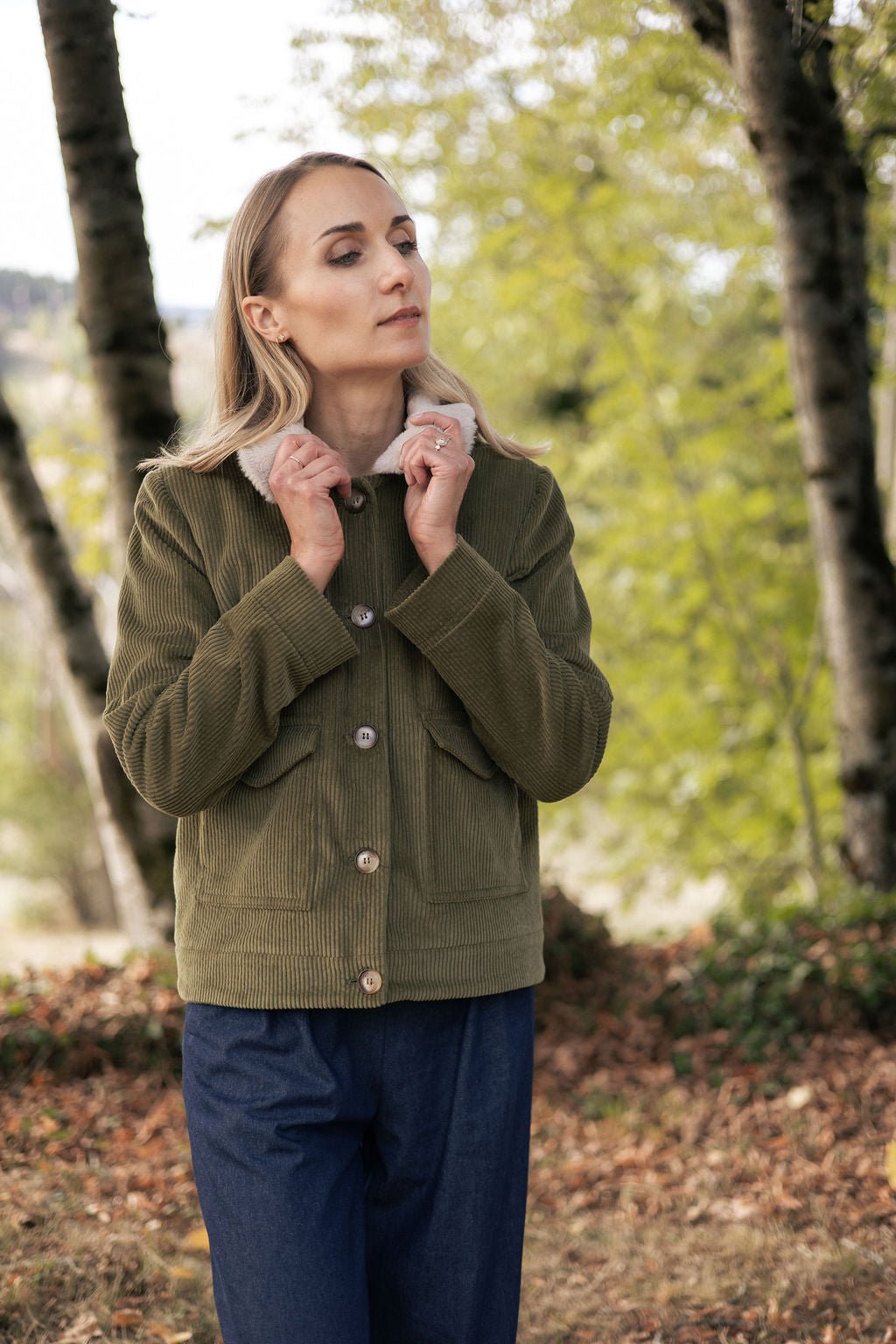 Joli Kit Couture - Veste Sienna velours vert olive - Joli Lab