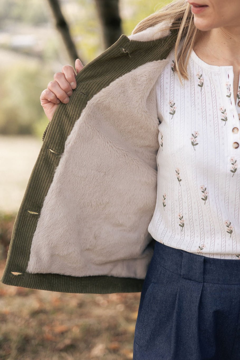 Joli Kit Couture - Veste Sienna velours vert olive - Joli Lab