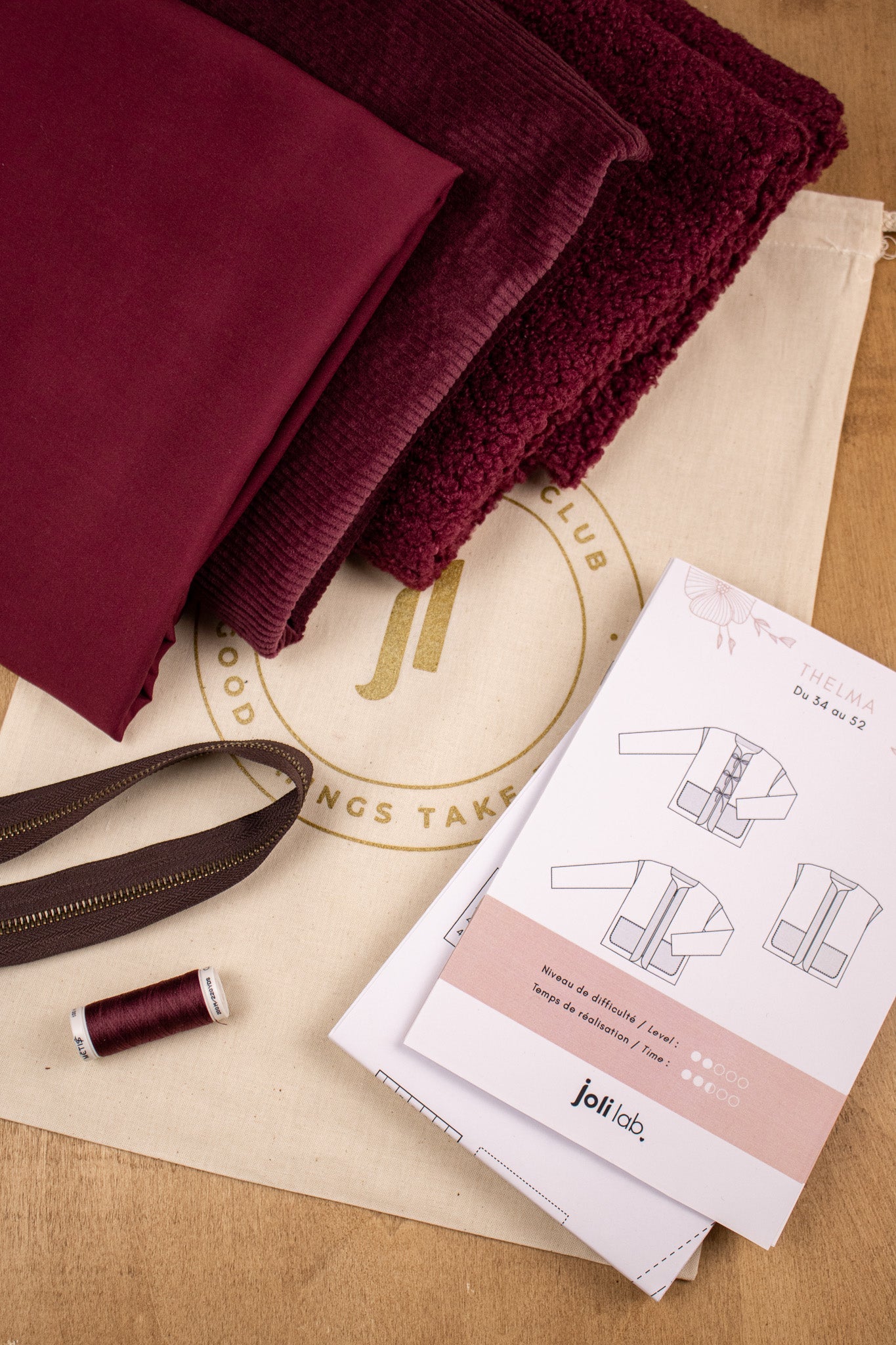 Joli Kit Couture - Veste Thelma lie de vin - Joli Lab