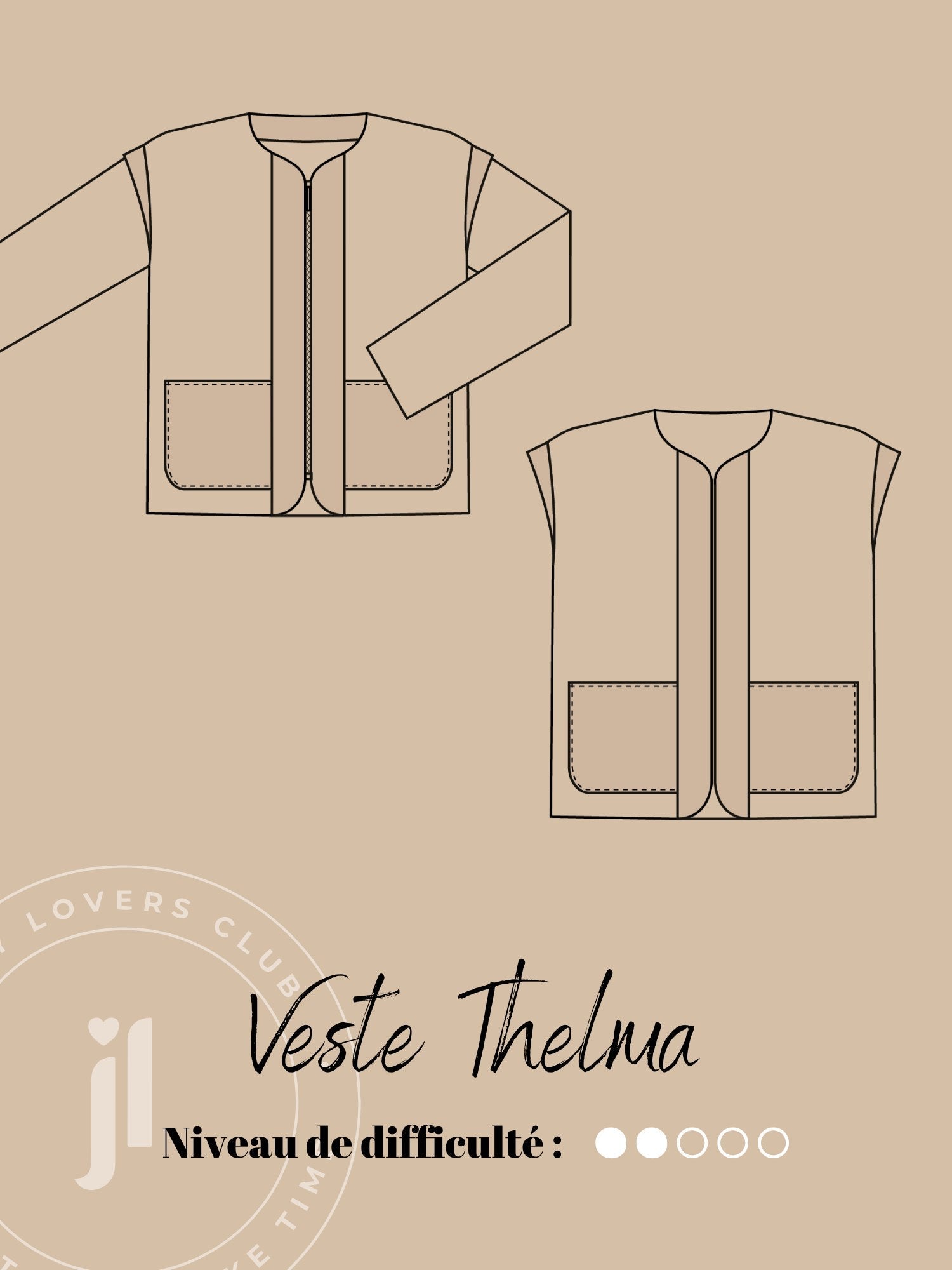 Joli Kit Couture - Veste Thelma marine - Joli Lab
