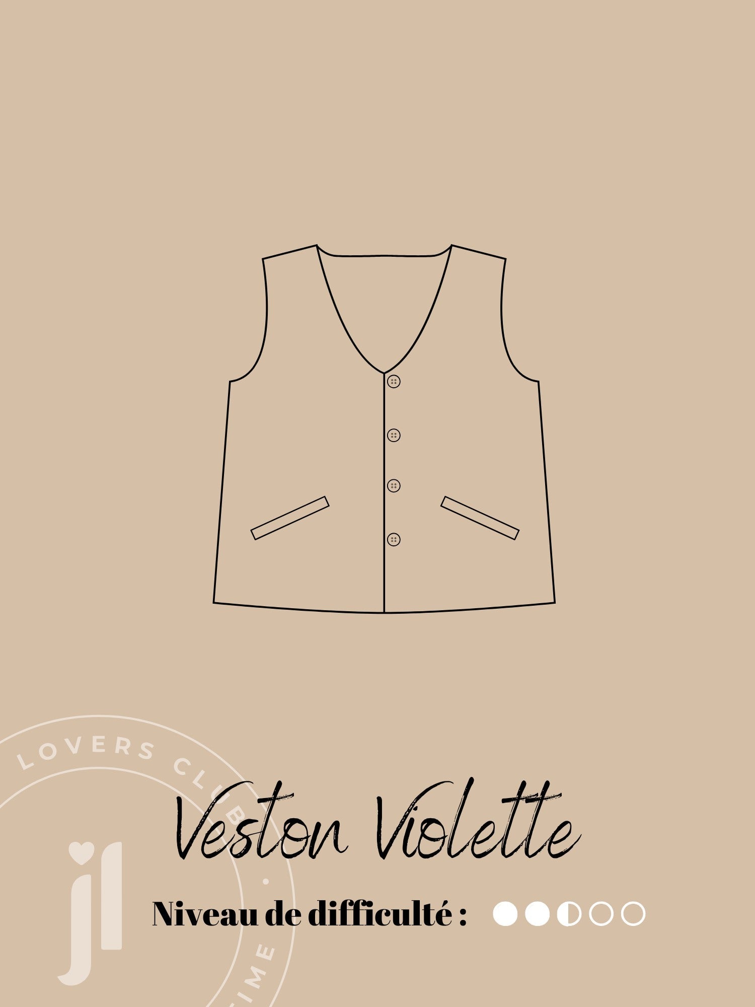 Joli Kit Couture - Veston Violette lin noir - Joli Lab
