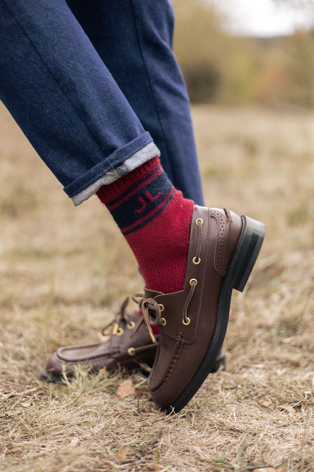 Joli Kit Tricot - Chaussettes Gaël marine et bordeaux (2 paires) - Joli Lab