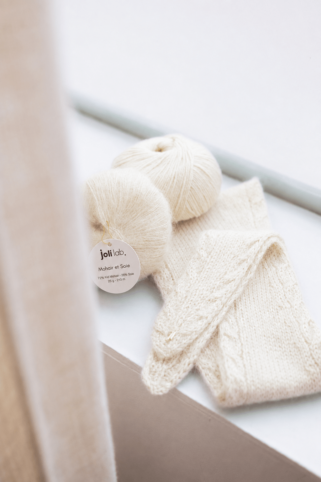 Joli Kit Tricot - Écharpe Léonie écrue - Joli Lab