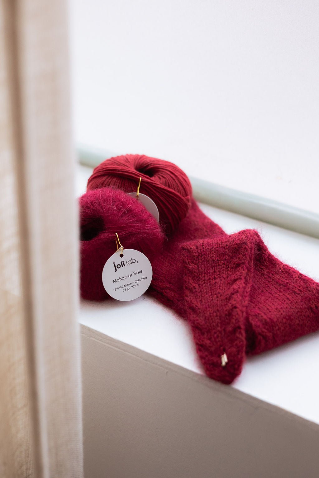 Joli Kit Tricot - Écharpe Léonie framboise - Joli Lab