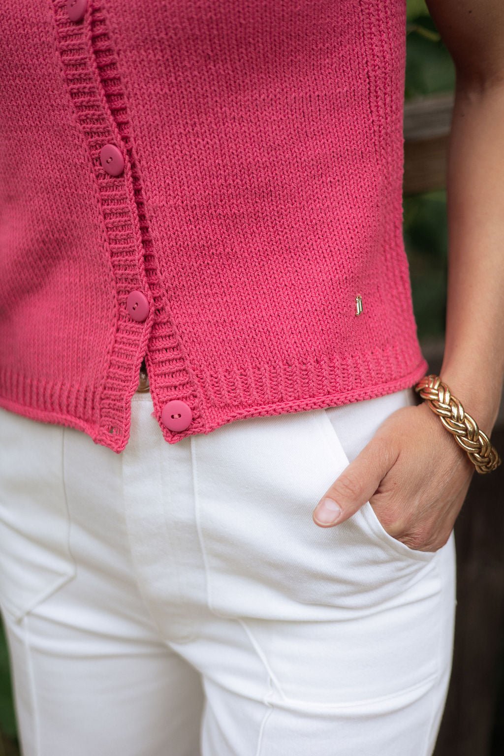 Joli Kit Tricot - Gilet Adèle rose bonbon - Joli Lab