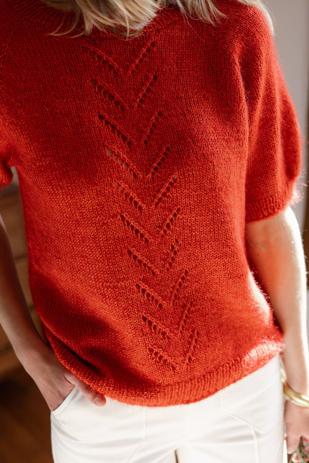 Joli Kit Tricot - Pull Colette rouge orangé - Joli Lab