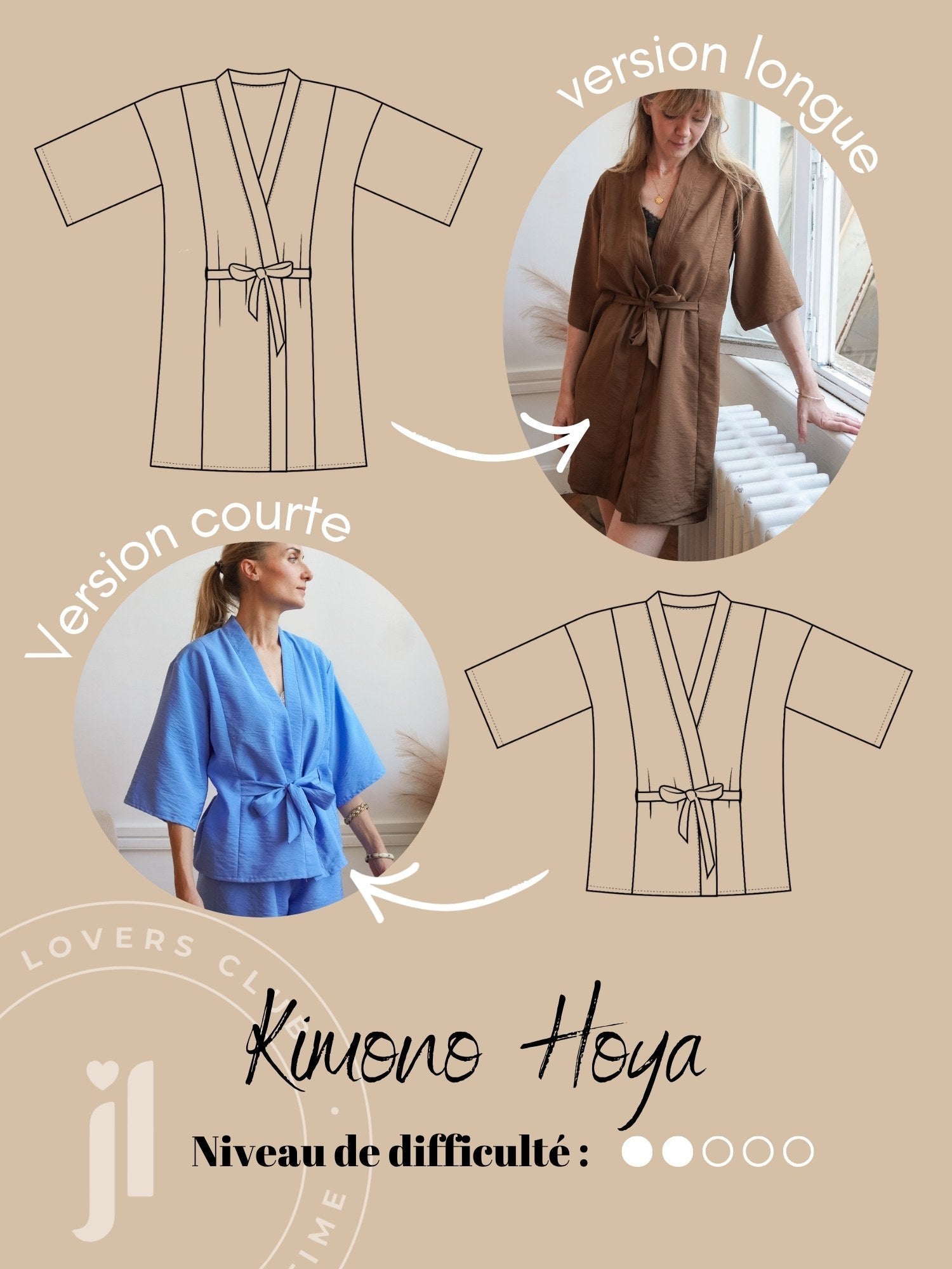 Kimono Hoya - Patron Couture PDF - Joli Lab