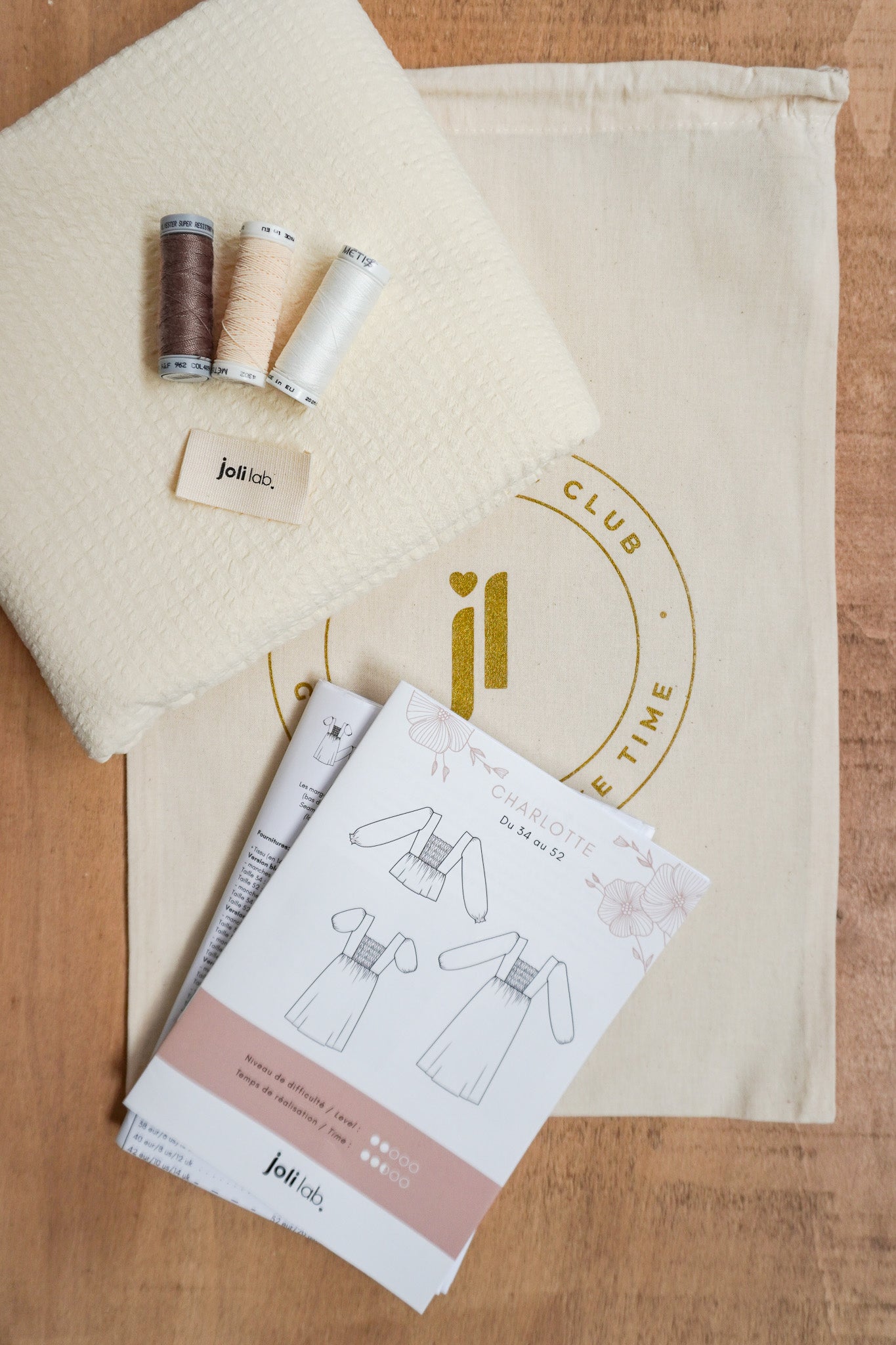 Joli Kit Couture - Blouse Charlotte seerzucker écru