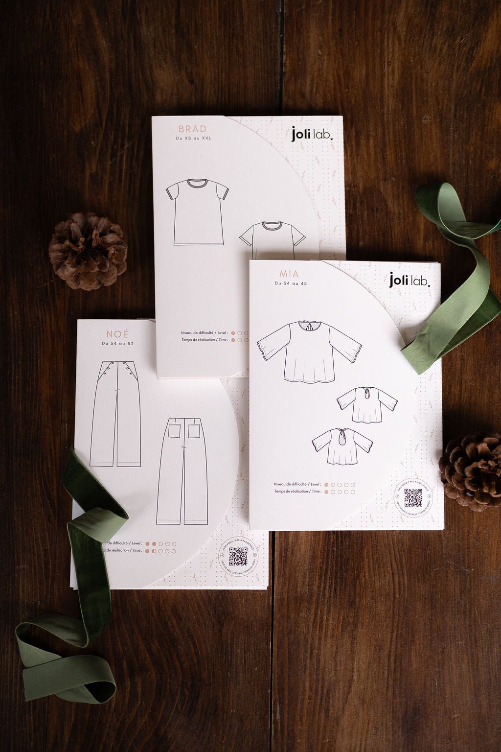 Pack spécial débutant - Lot de 3 patrons pochette - Joli Lab