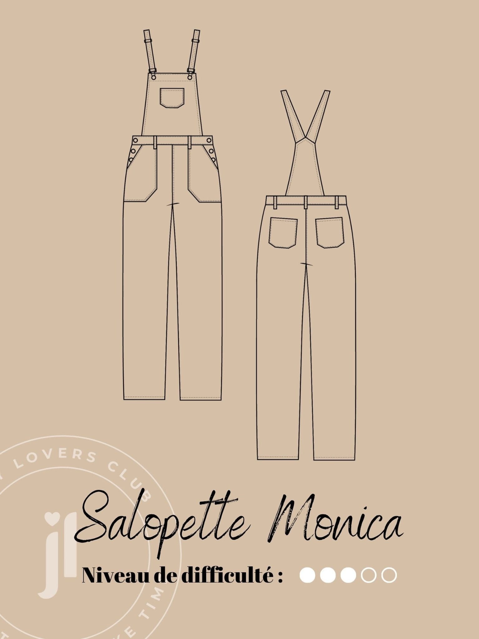 Salopette Monica - Patron Couture PDF - Joli Lab