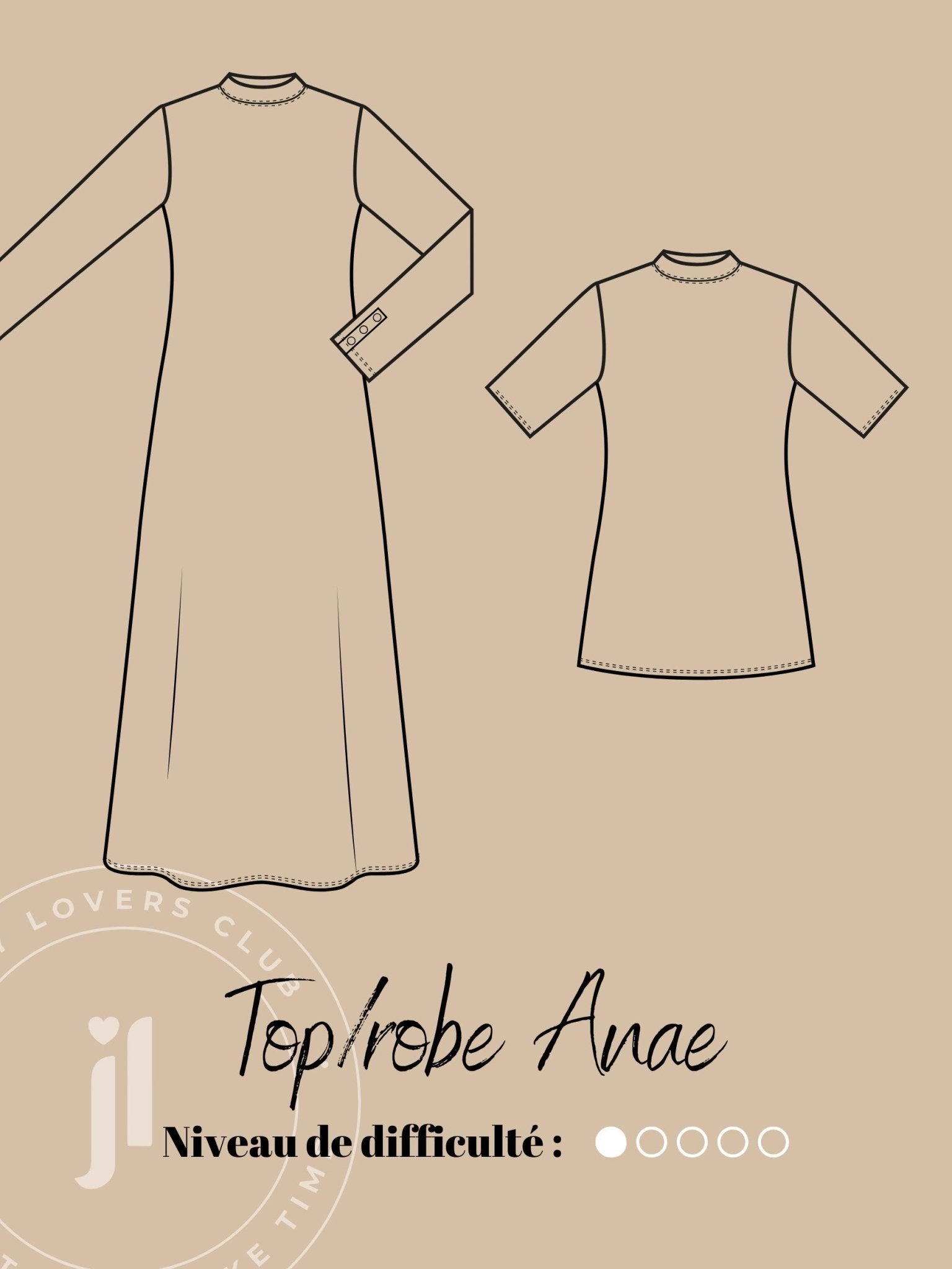 Top/robe Anae - Patron Couture PDF - Joli Lab