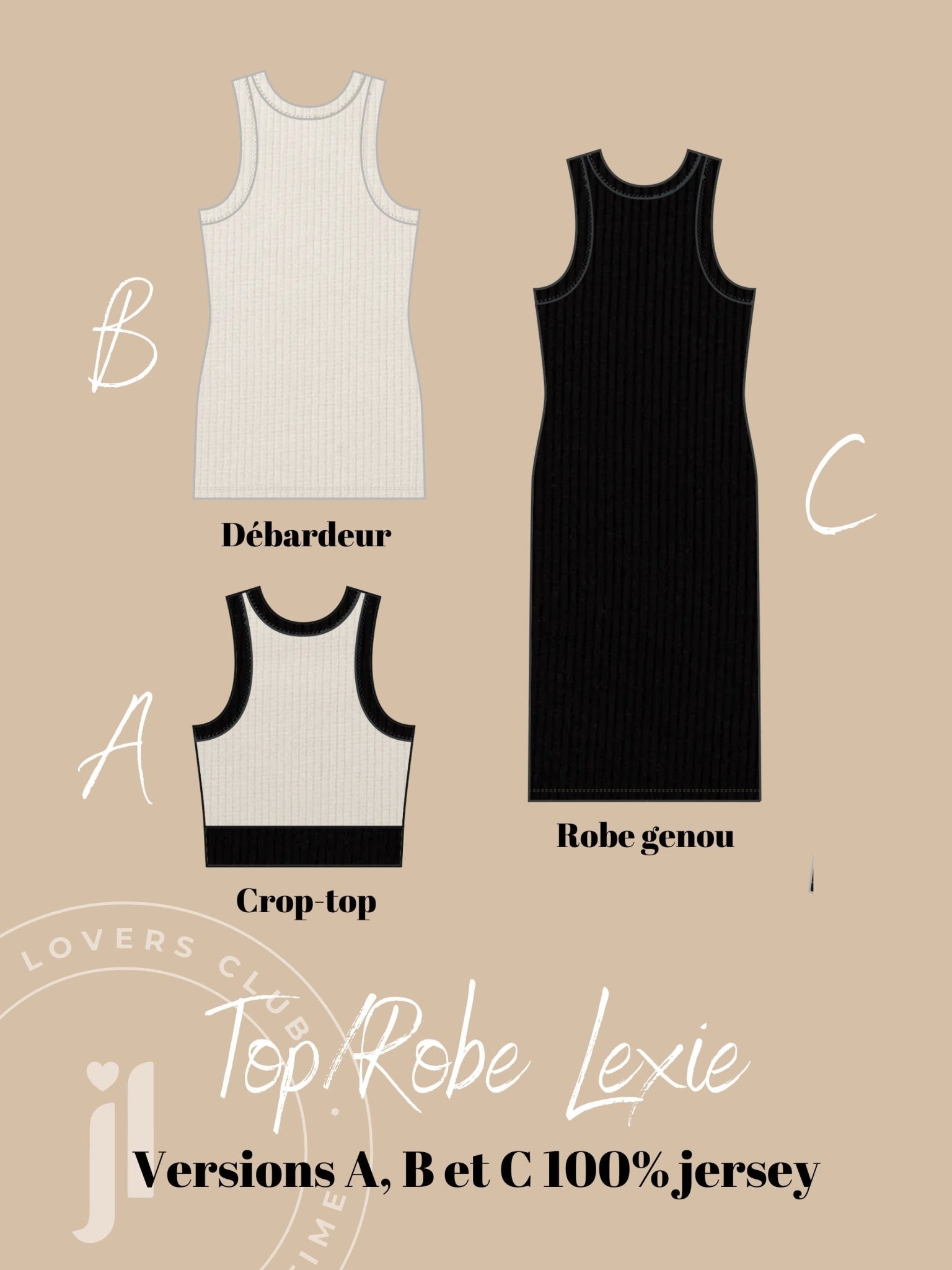 Top/Robe Lexie - Patron Couture PDF - Joli Lab