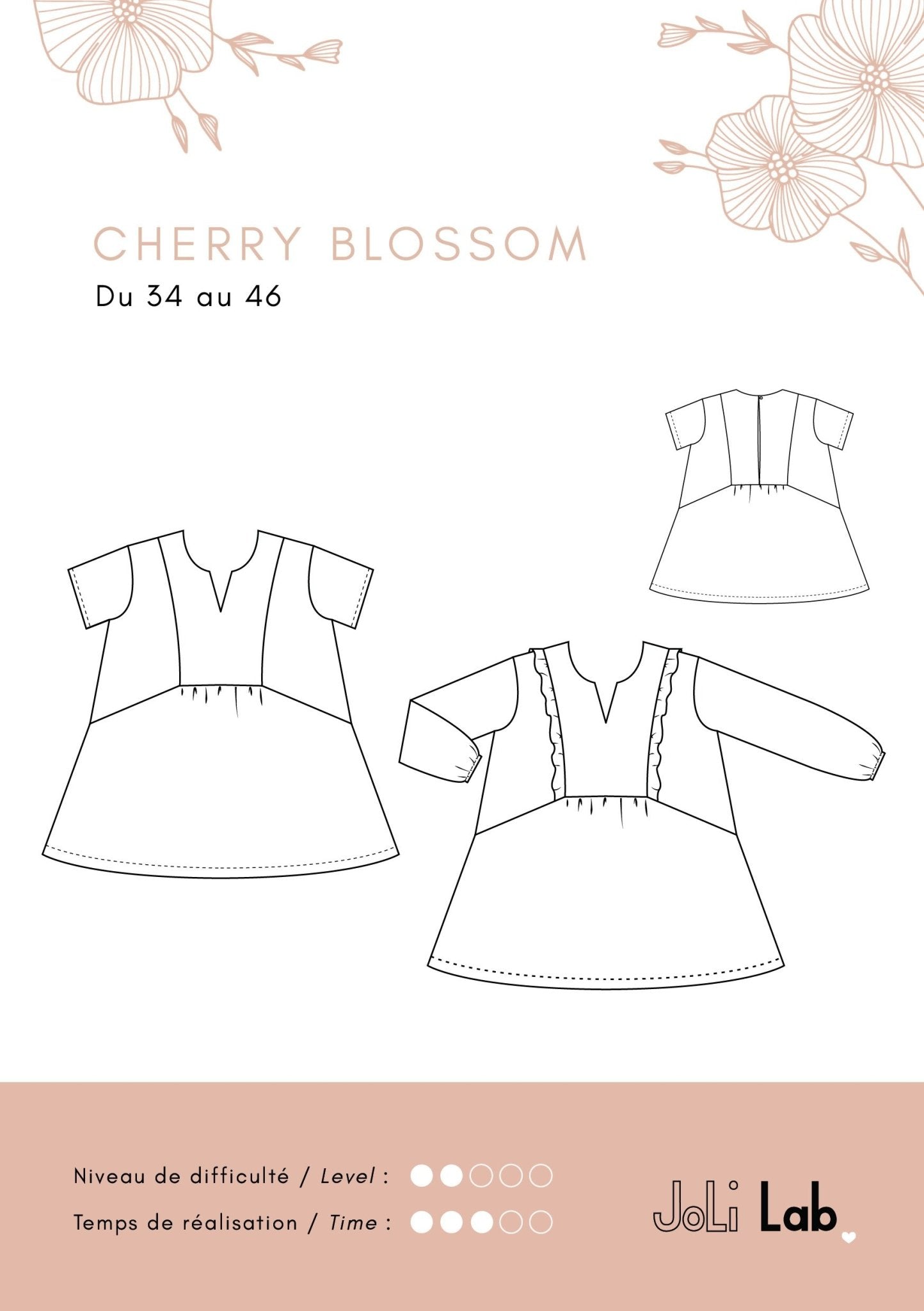 Blouse Cherry Blossom - Patron PDF ou pochette - Joli Lab