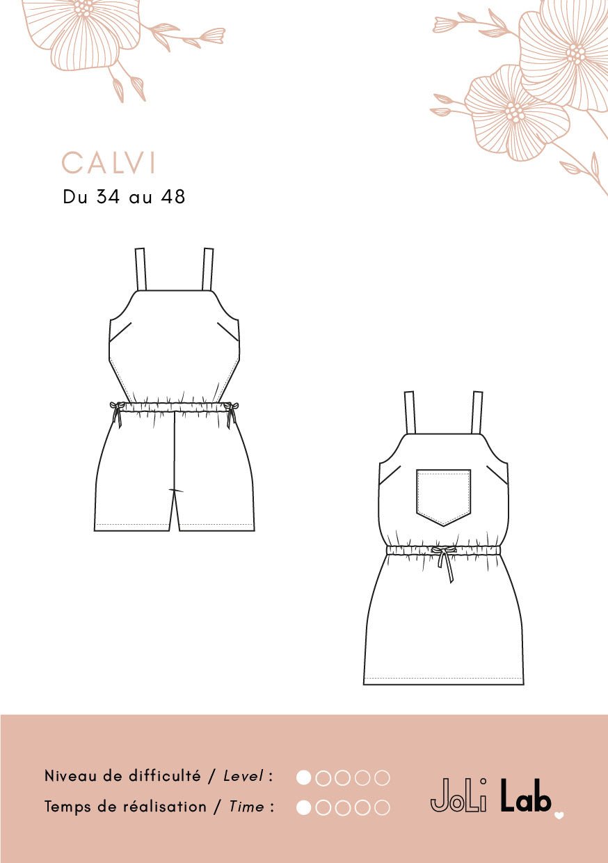 Combishort/robe Calvi - Patron Couture PDF ou Pochette - Joli Lab